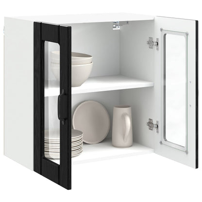 Wandglas-Schrank LUCCA Schwarze Eiche 60 x 31 x 60 cm