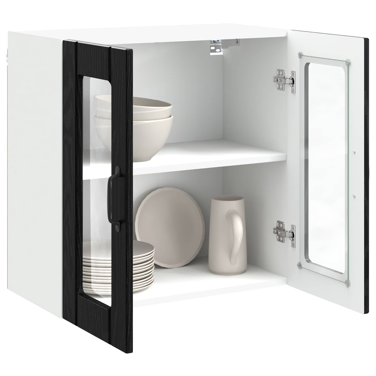 Wandglas-Schrank LUCCA Schwarze Eiche 60 x 31 x 60 cm