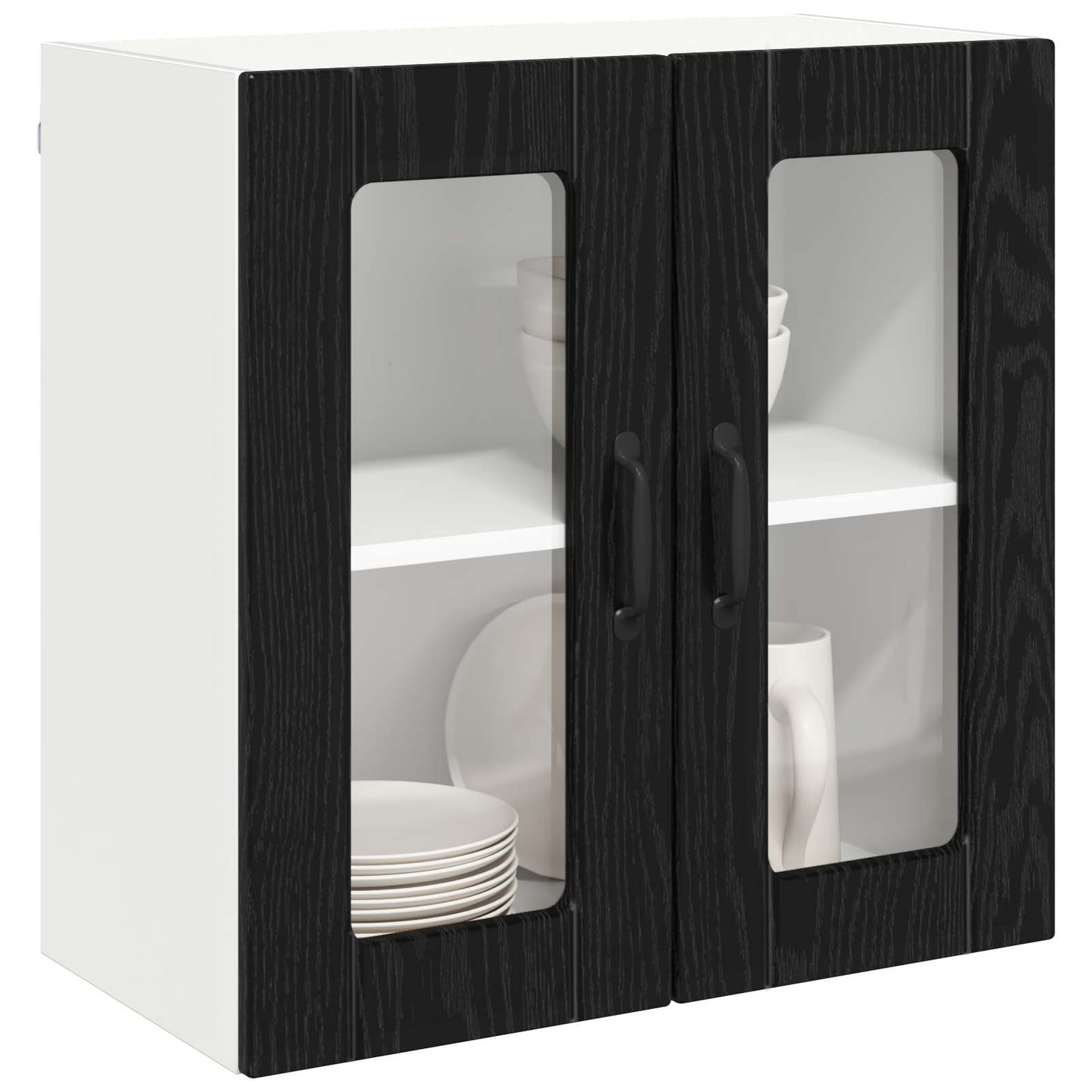 Wandglas-Schrank LUCCA Schwarze Eiche 60 x 31 x 60 cm
