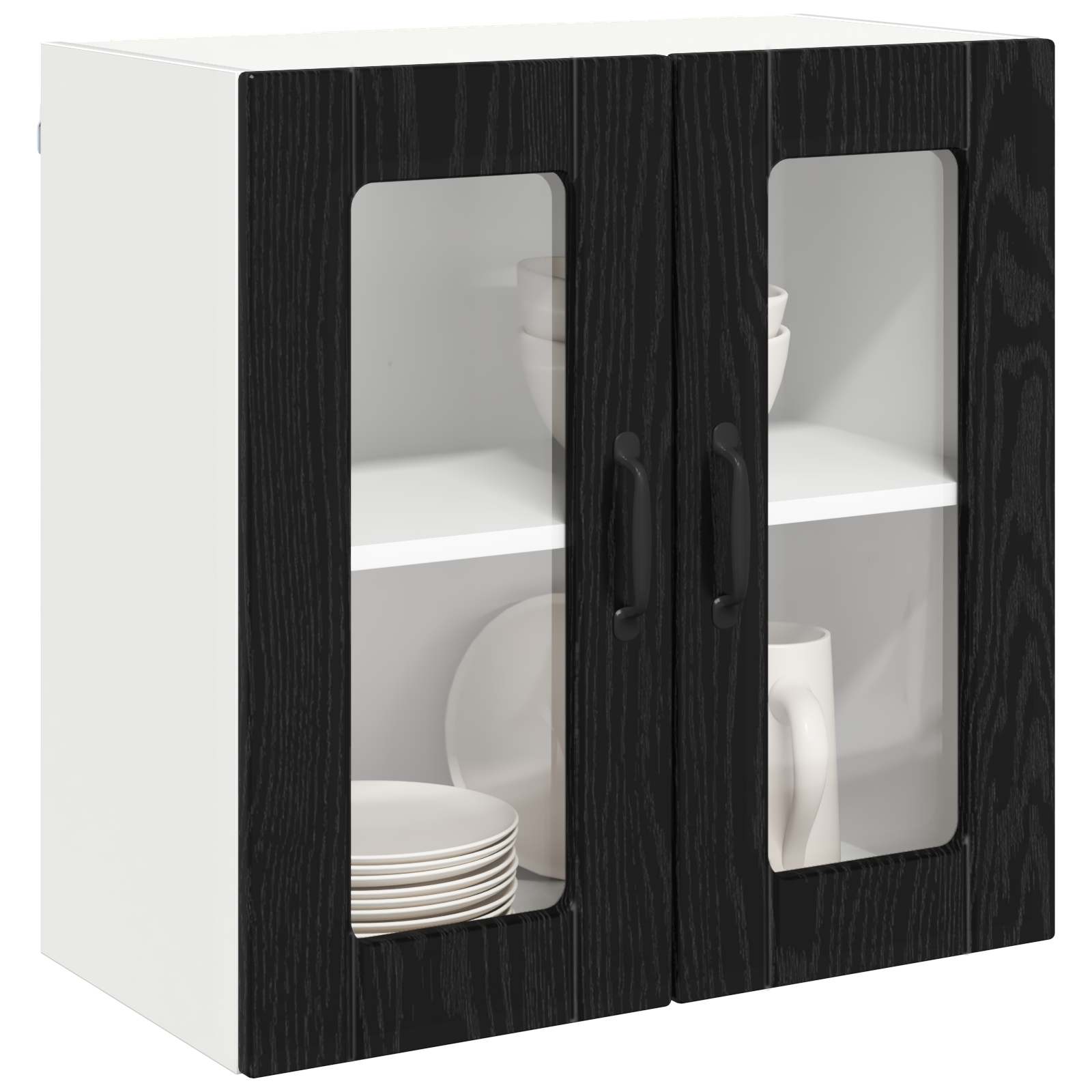 Wandglas-Schrank LUCCA Schwarze Eiche 60 x 31 x 60 cm