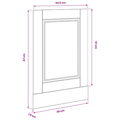 Geschirrspülerfront PORTO Schwarz Eichen-Optik 45 x 1,5 x 57 cm
