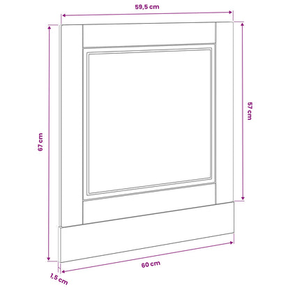 Geschirrspülerfront PORTO Schwarz Eichen-Optik 60 x 1,5 x 57 cm