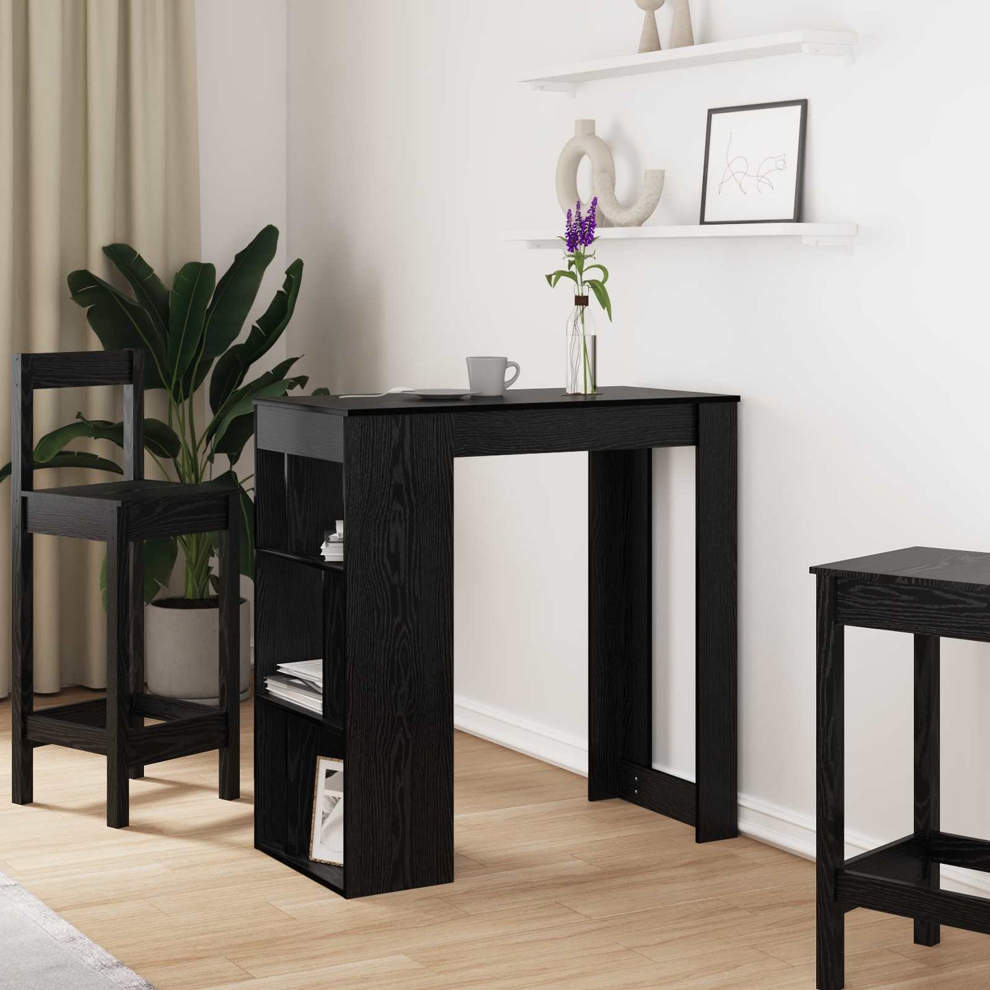 Bartisch 102 x 50 x 103,5 cm Holzwerkstoff Schwarz Eichen-Optik