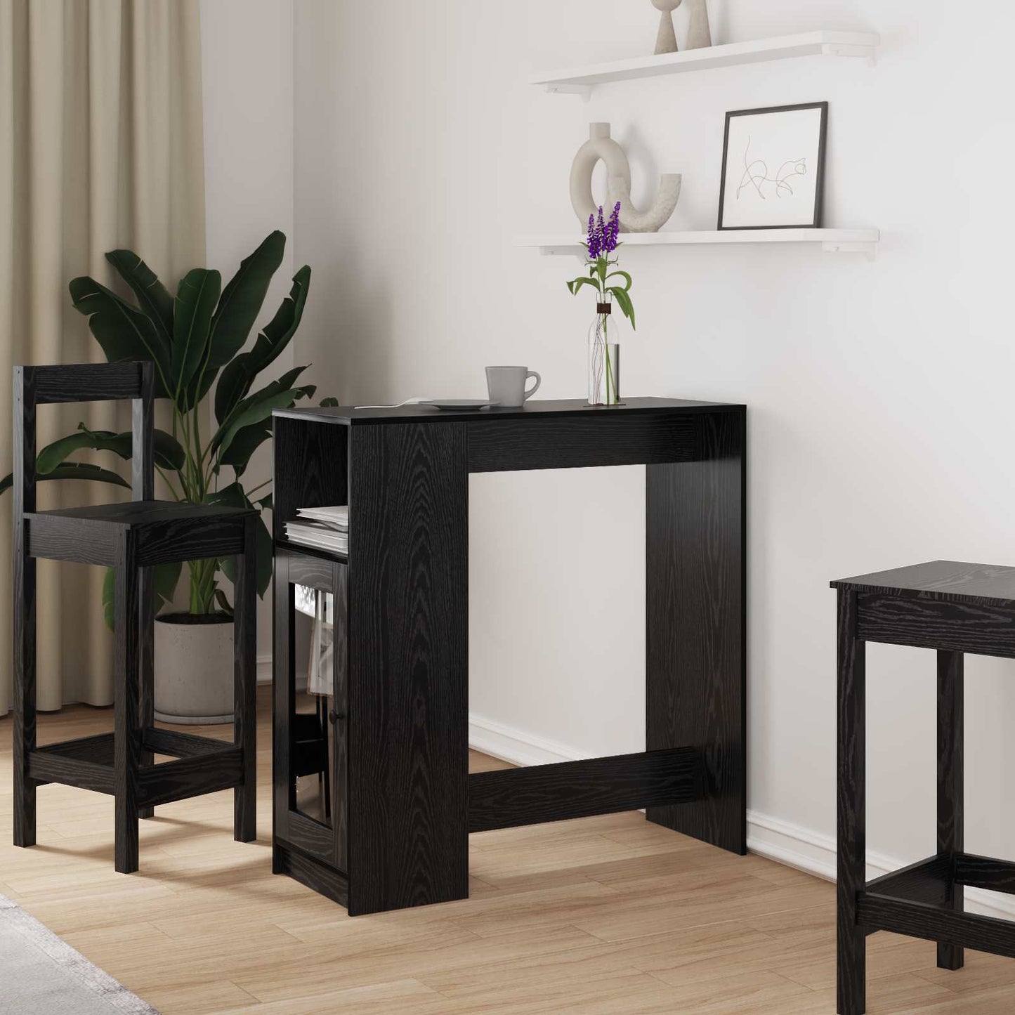 Bartisch 101 x 40 x 103,5 cm Holzwerkstoff Schwarz Eichen-Optik