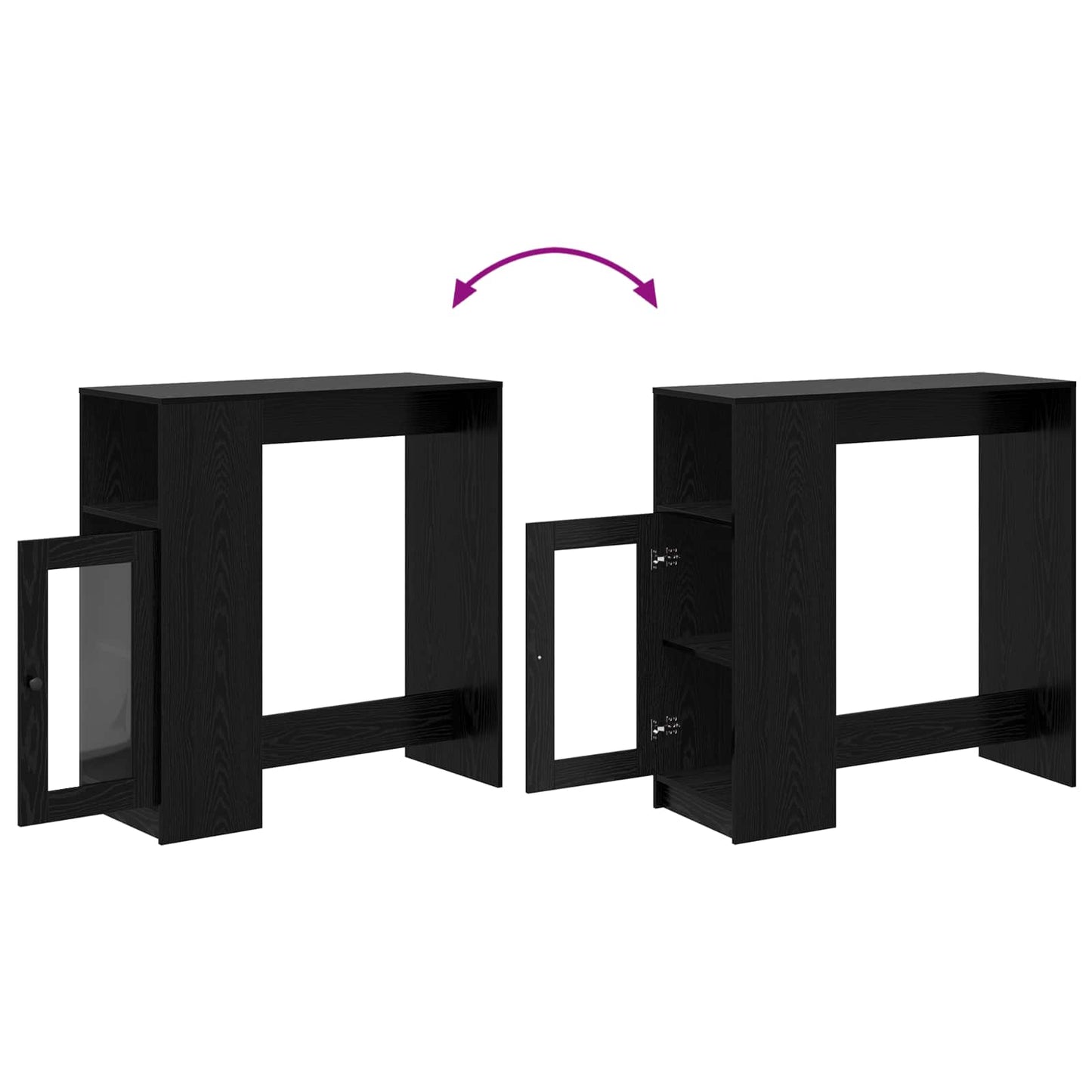 Bartisch 101 x 40 x 103,5 cm Holzwerkstoff Schwarz Eichen-Optik