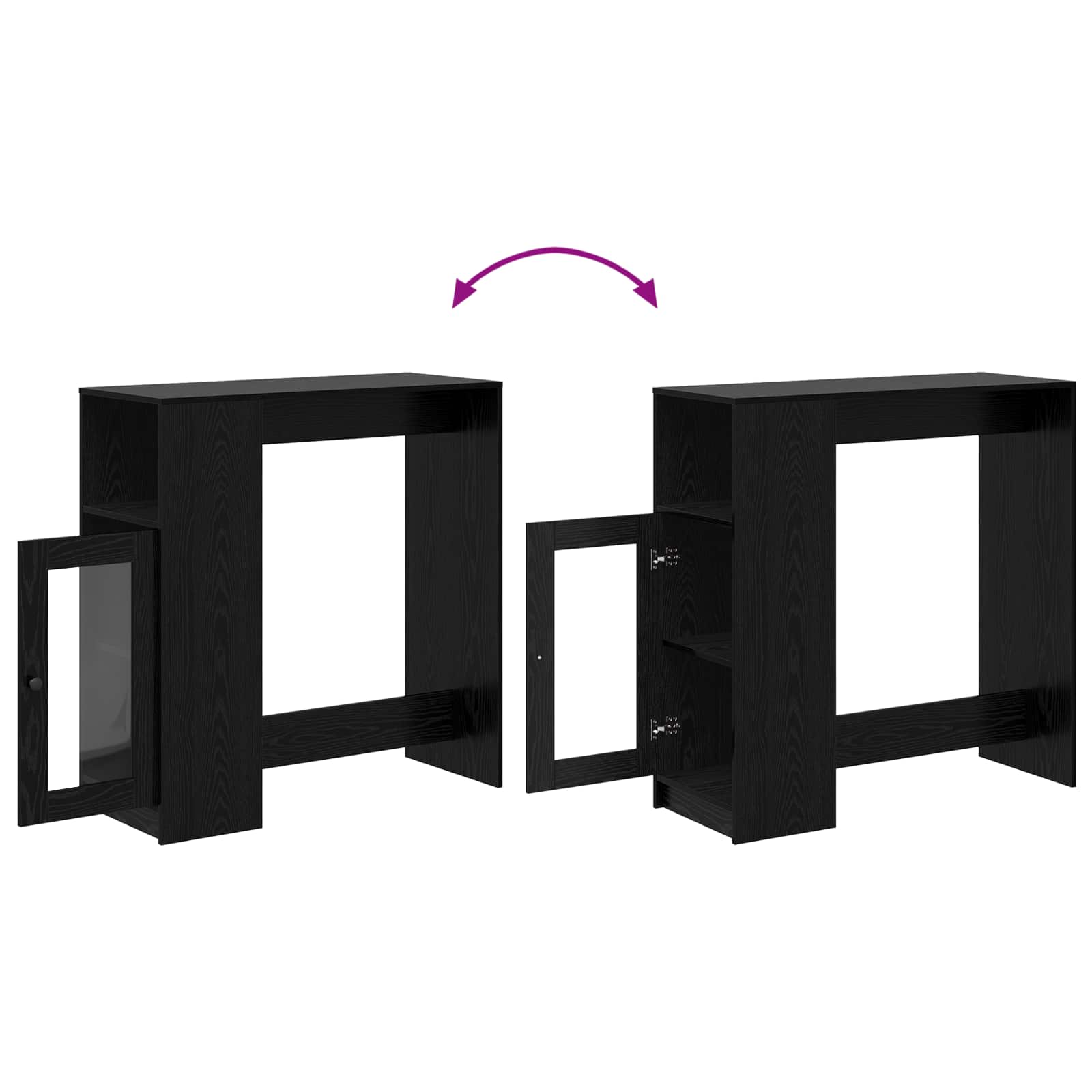Bartisch 101 x 40 x 103,5 cm Holzwerkstoff Schwarz Eichen-Optik