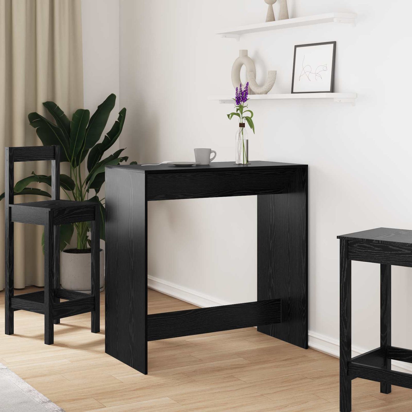 Bartisch 102 x 50 x 103,5 cm Holzwerkstoff Schwarz Eichen-Optik