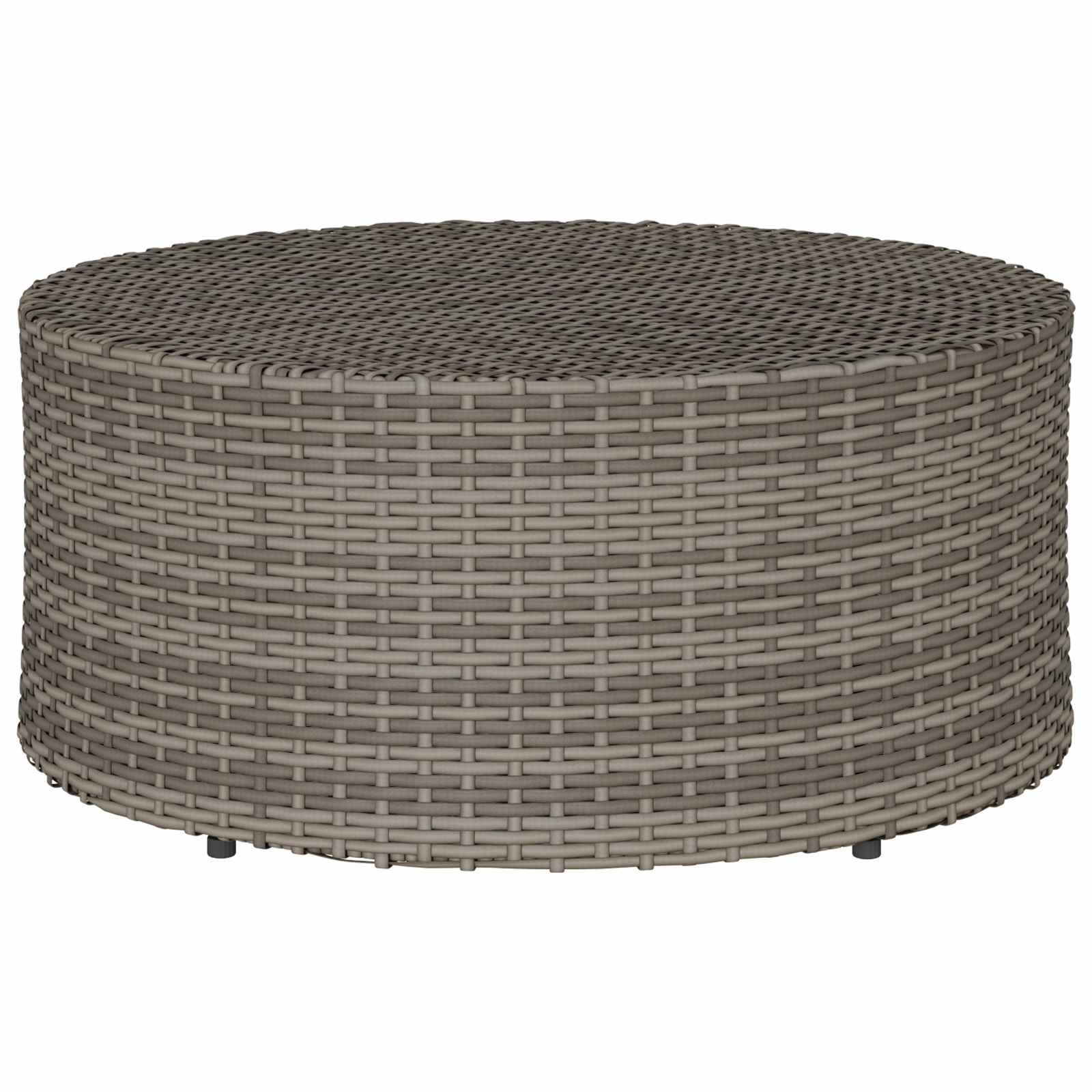 Couchtisch für draußen Grau Ø 68 x 30 cm Poly-Rattan