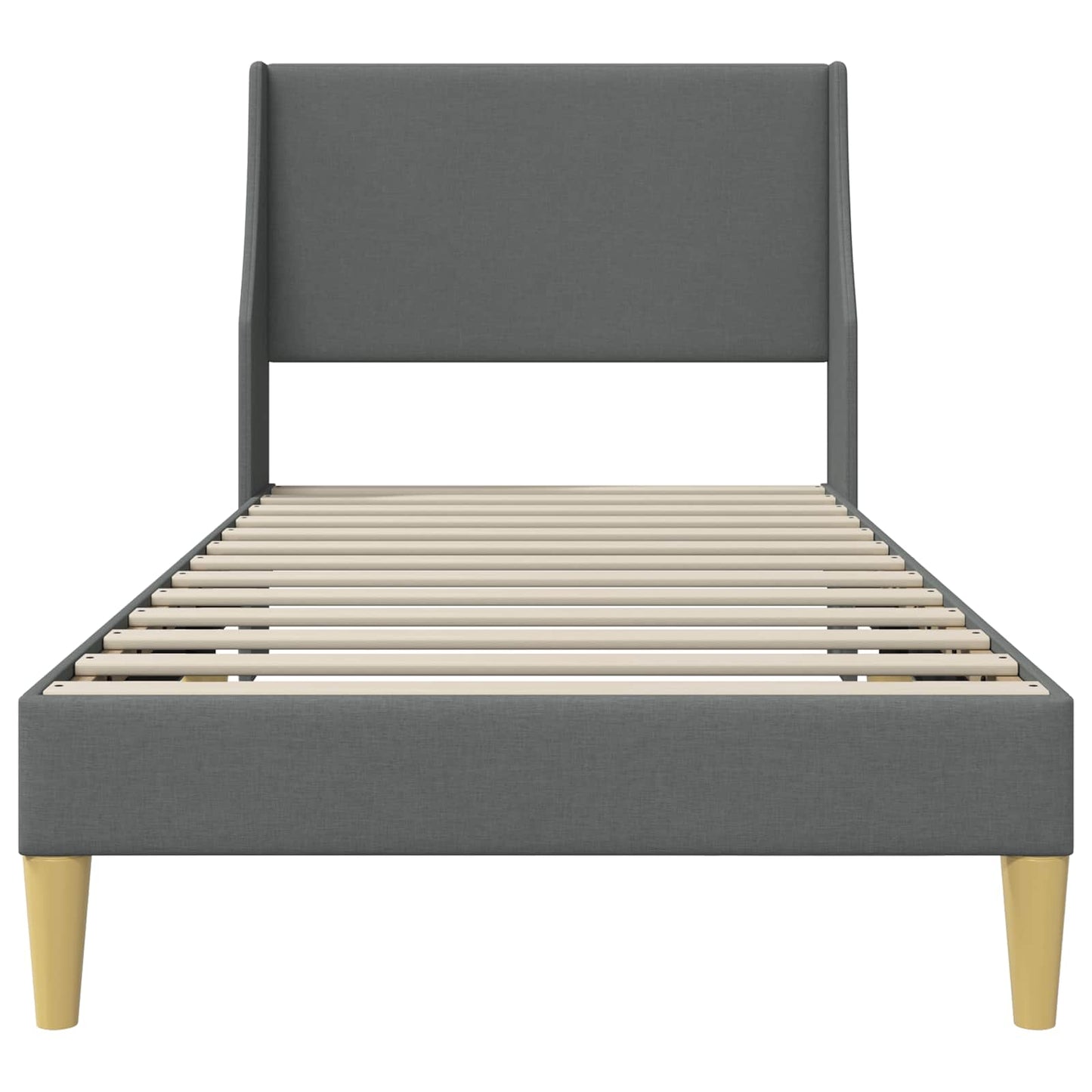 Bettrahmen Uni mit Kopfteil Dunkelgrau 90 x 200 cm Stoff