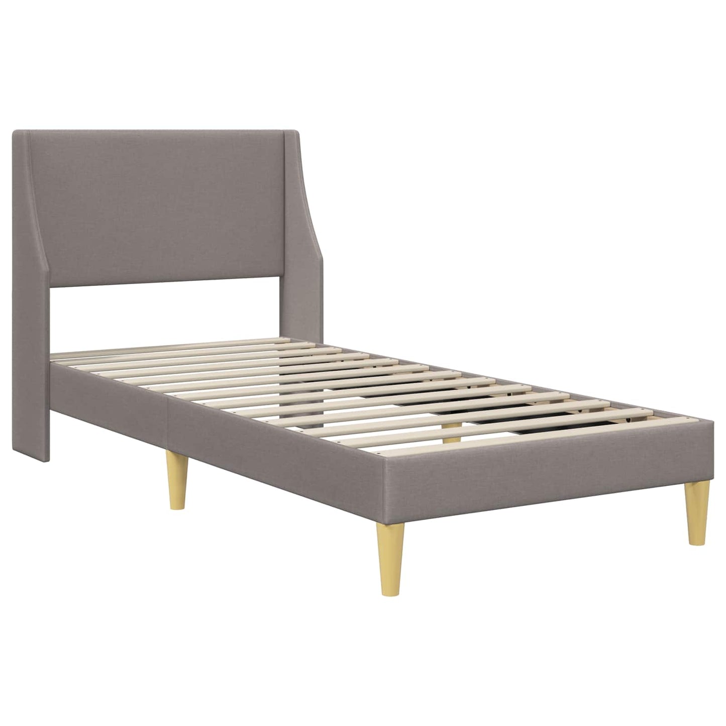 Bettrahmen Uni mit Kopfteil Taupe 90 x 200 cm Stoff