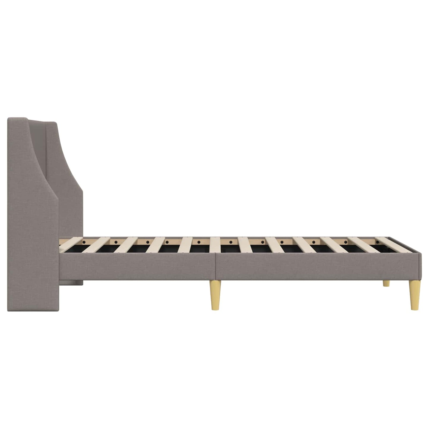 Bettrahmen Uni mit Kopfteil Taupe 90 x 200 cm Stoff