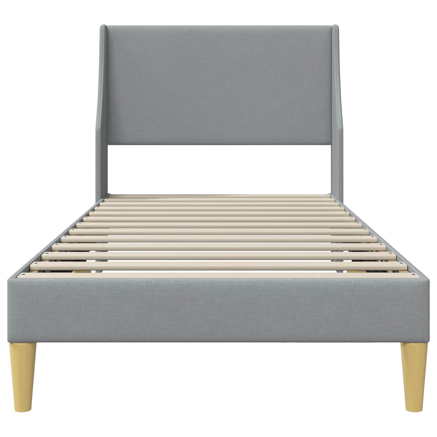 Bettrahmen Uni mit Kopfteil Hellgrau 100 x 200 cm Stoff