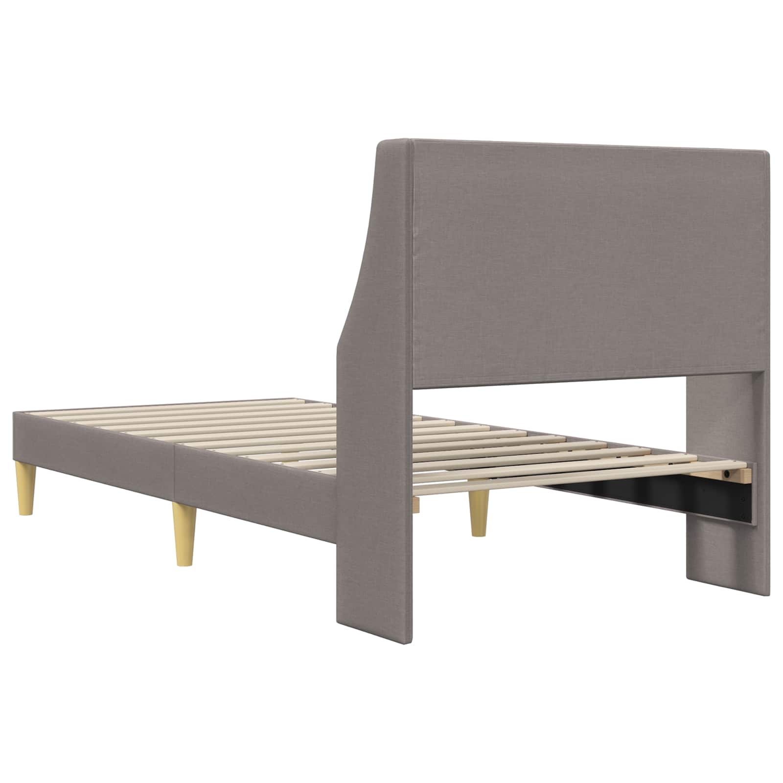 Bettrahmen Uni mit Kopfteil Taupe 100 x 200 cm Stoff