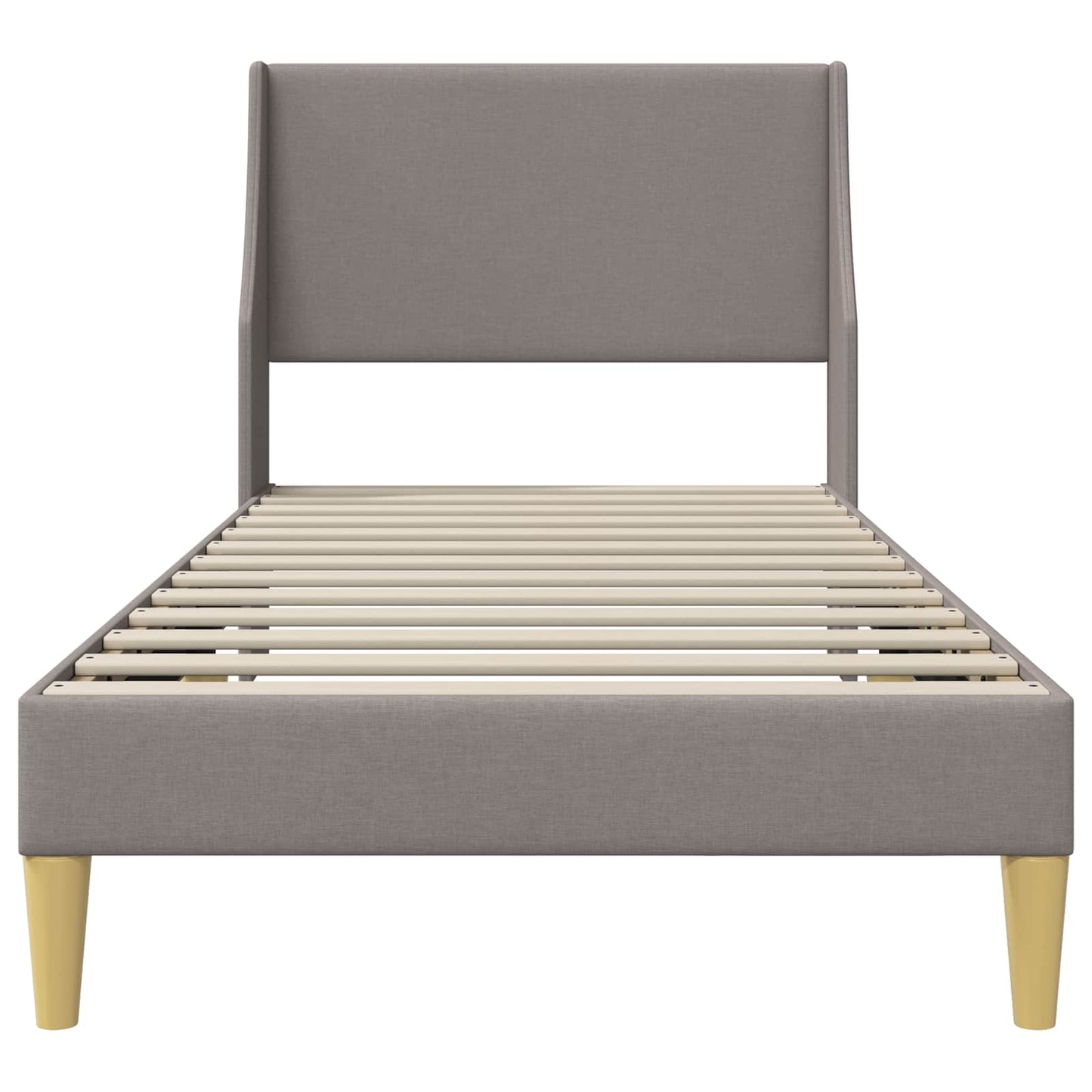 Bettrahmen Uni mit Kopfteil Taupe 100 x 200 cm Stoff