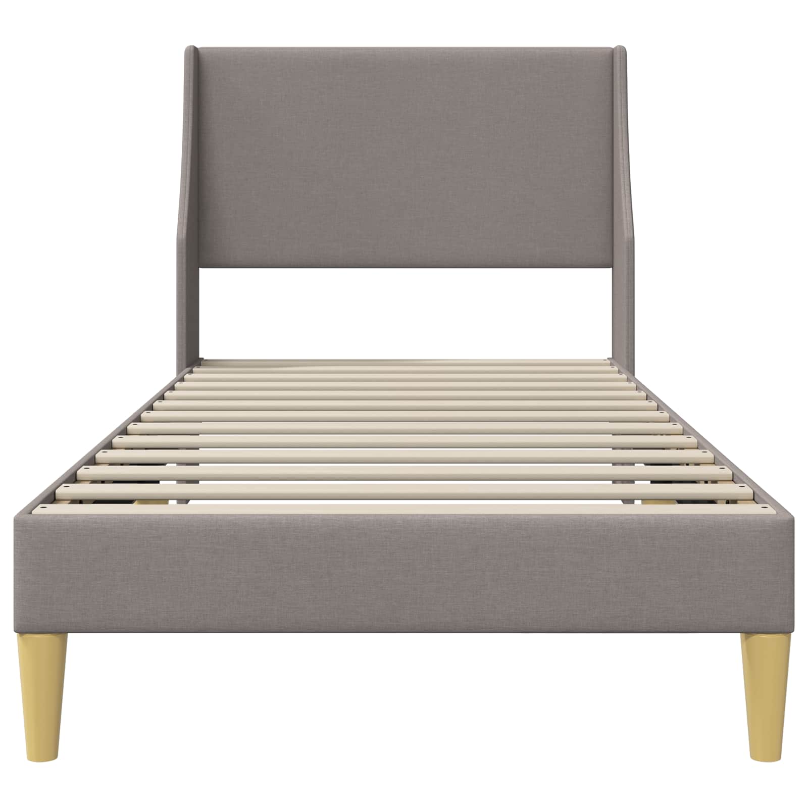 Bettrahmen Uni mit Kopfteil Taupe 100 x 200 cm Stoff