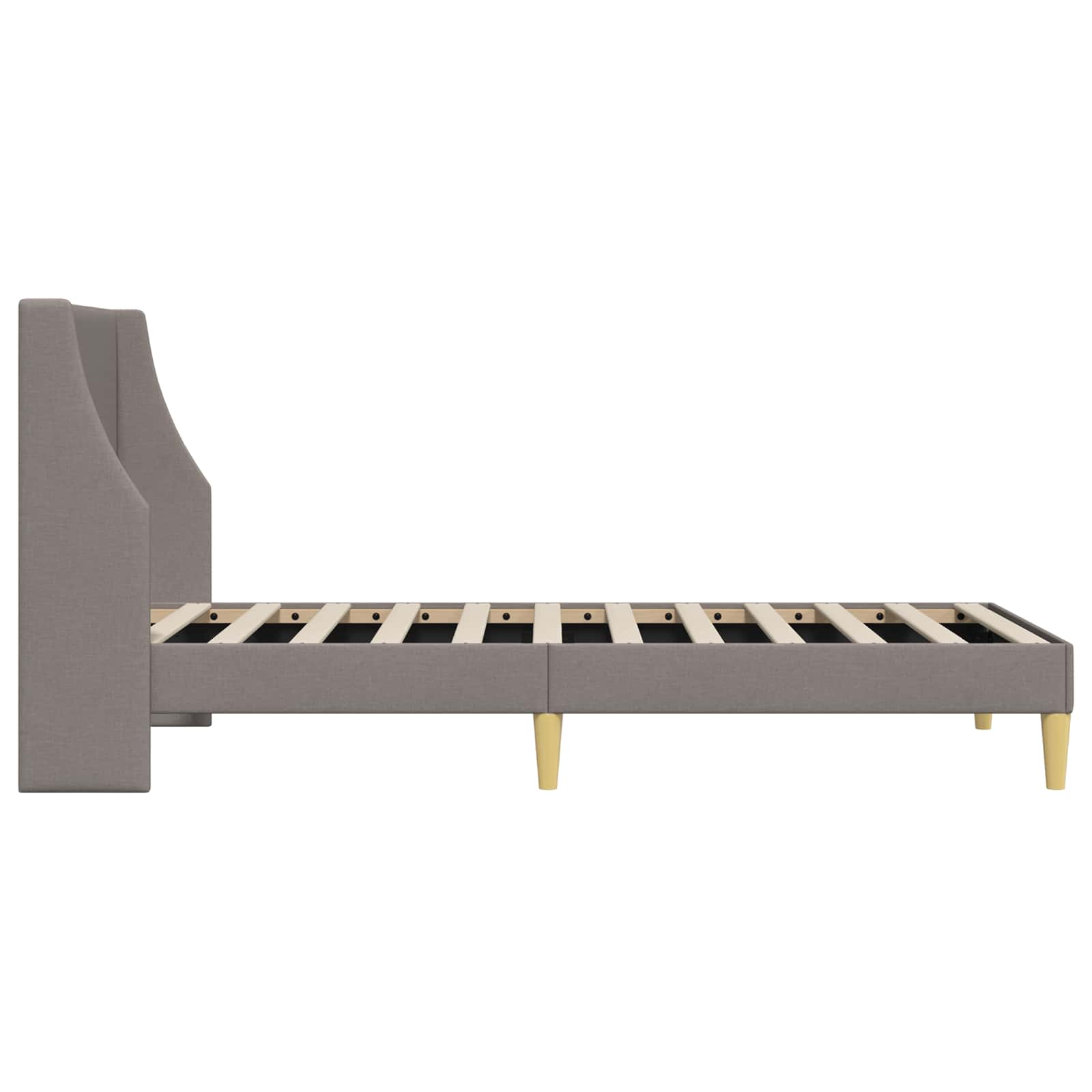 Bettrahmen Uni mit Kopfteil Taupe 100 x 200 cm Stoff