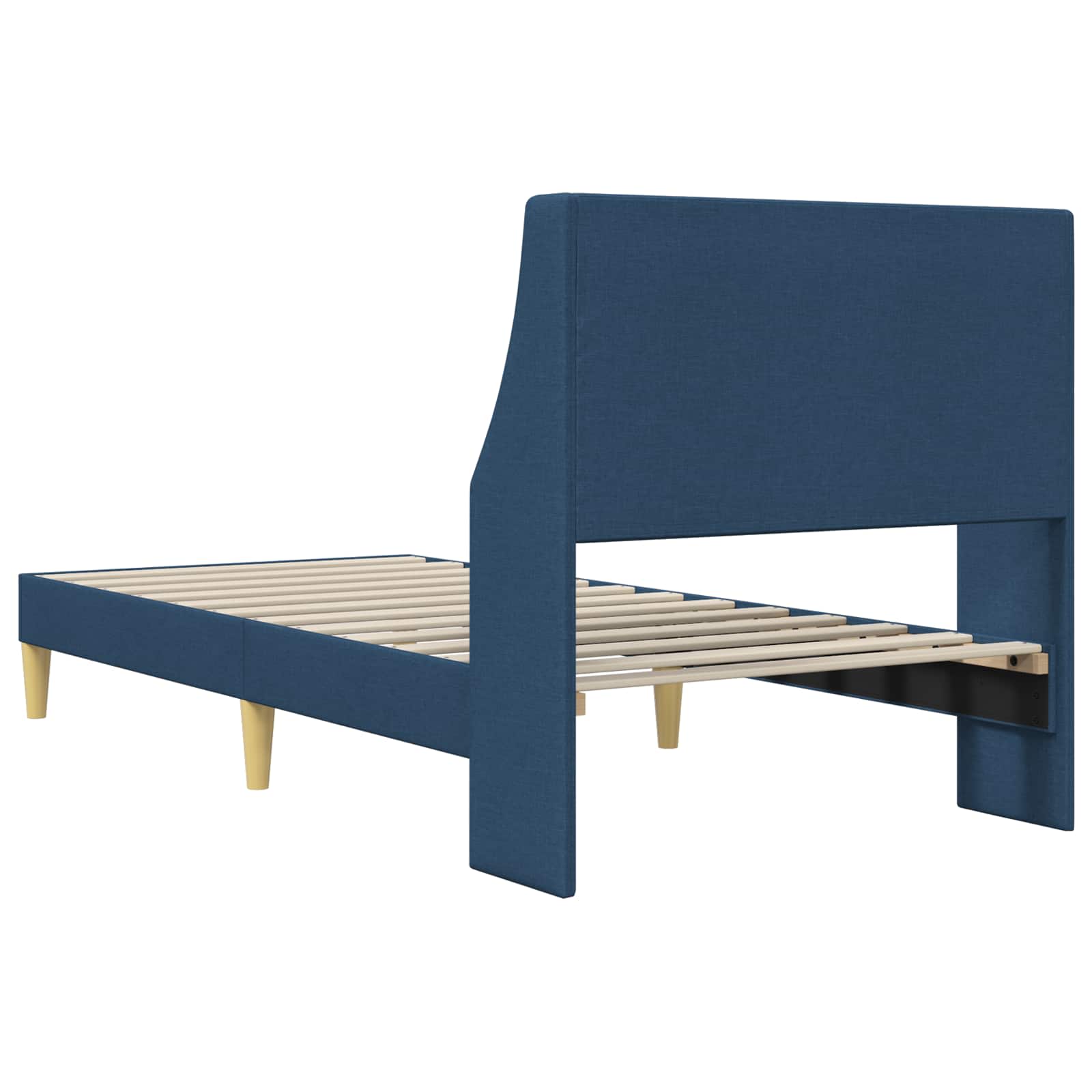 Bettrahmen Uni mit Kopfteil Blau 100 x 200 cm Stoff