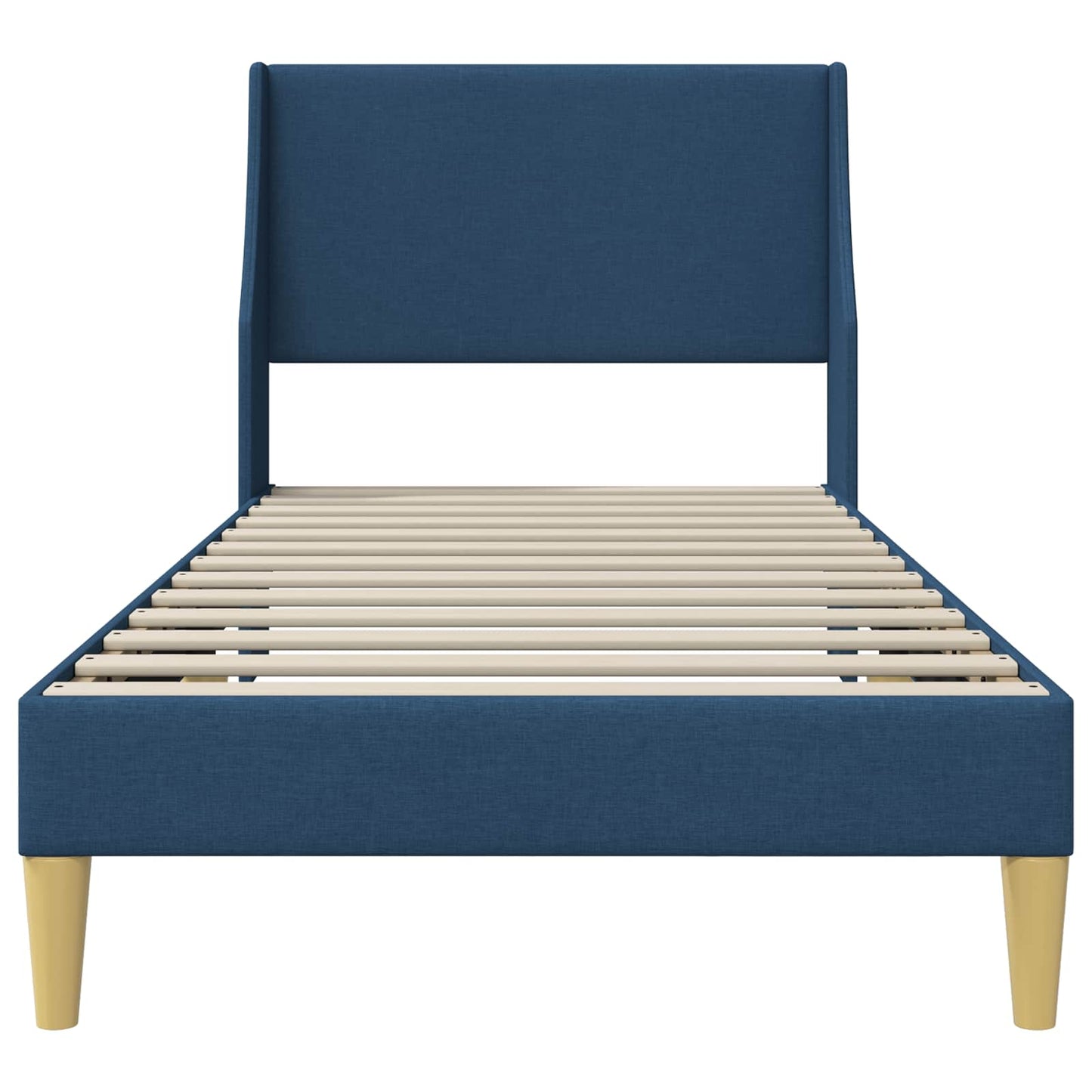 Bettrahmen Uni mit Kopfteil Blau 100 x 200 cm Stoff