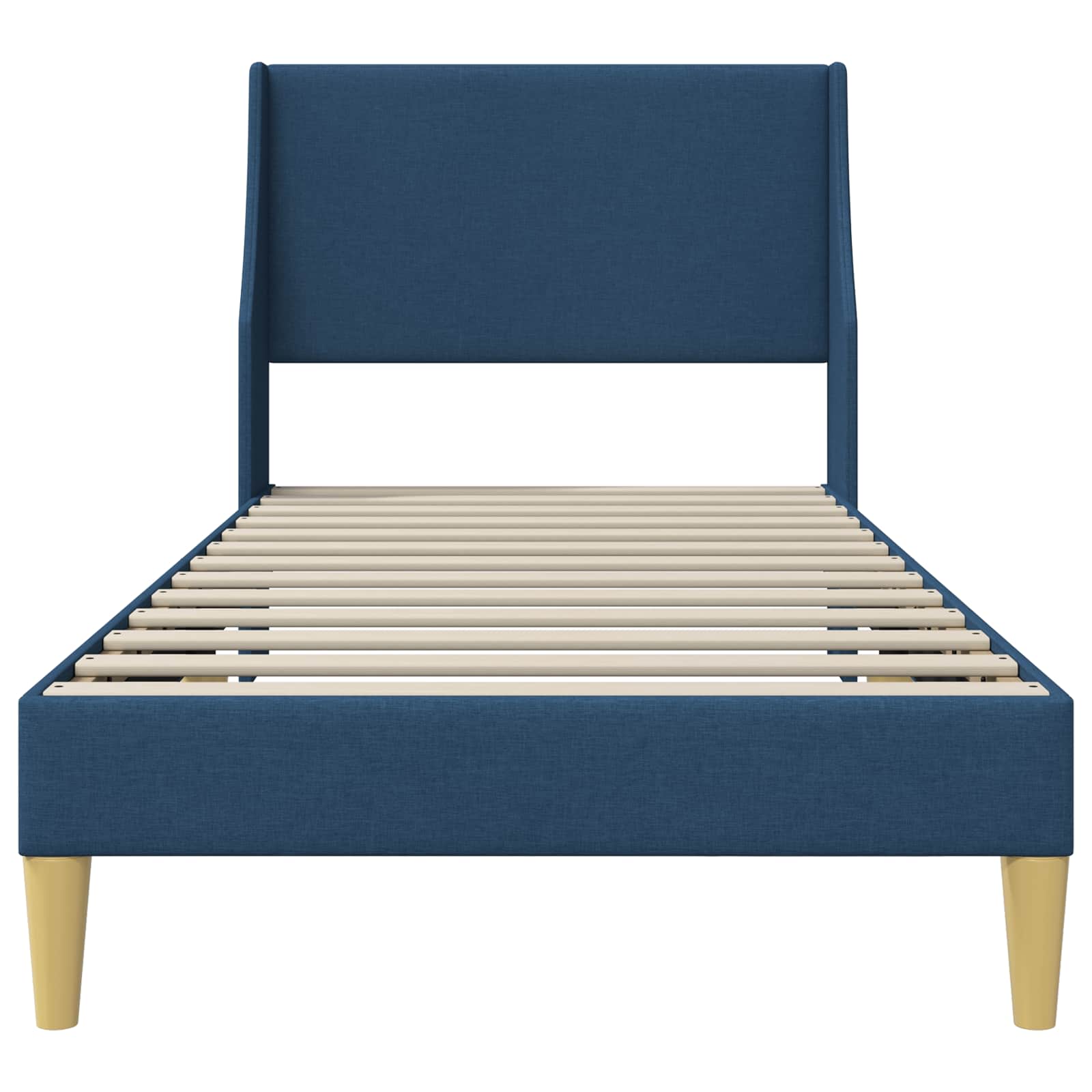 Bettrahmen Uni mit Kopfteil Blau 100 x 200 cm Stoff