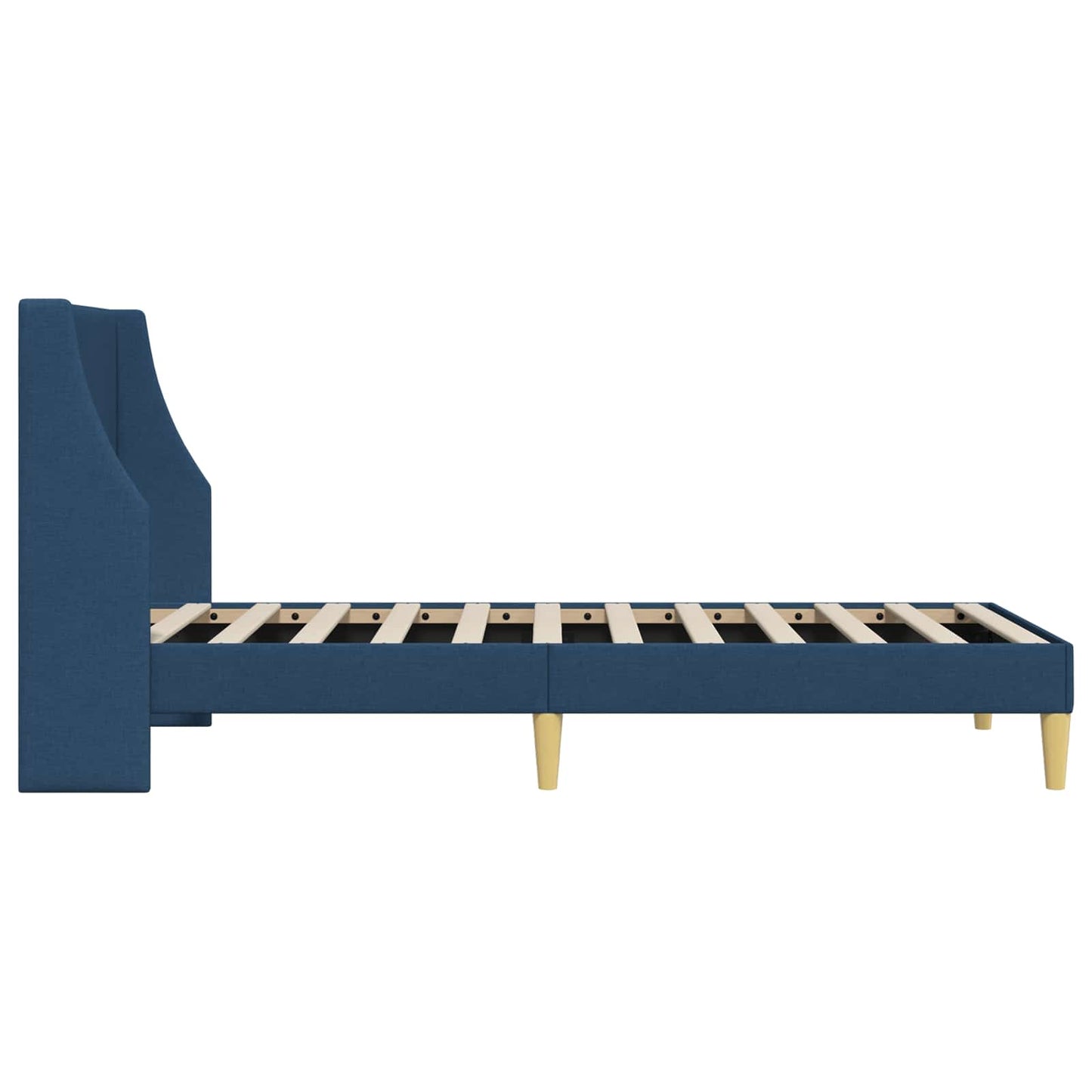 Bettrahmen Uni mit Kopfteil Blau 100 x 200 cm Stoff