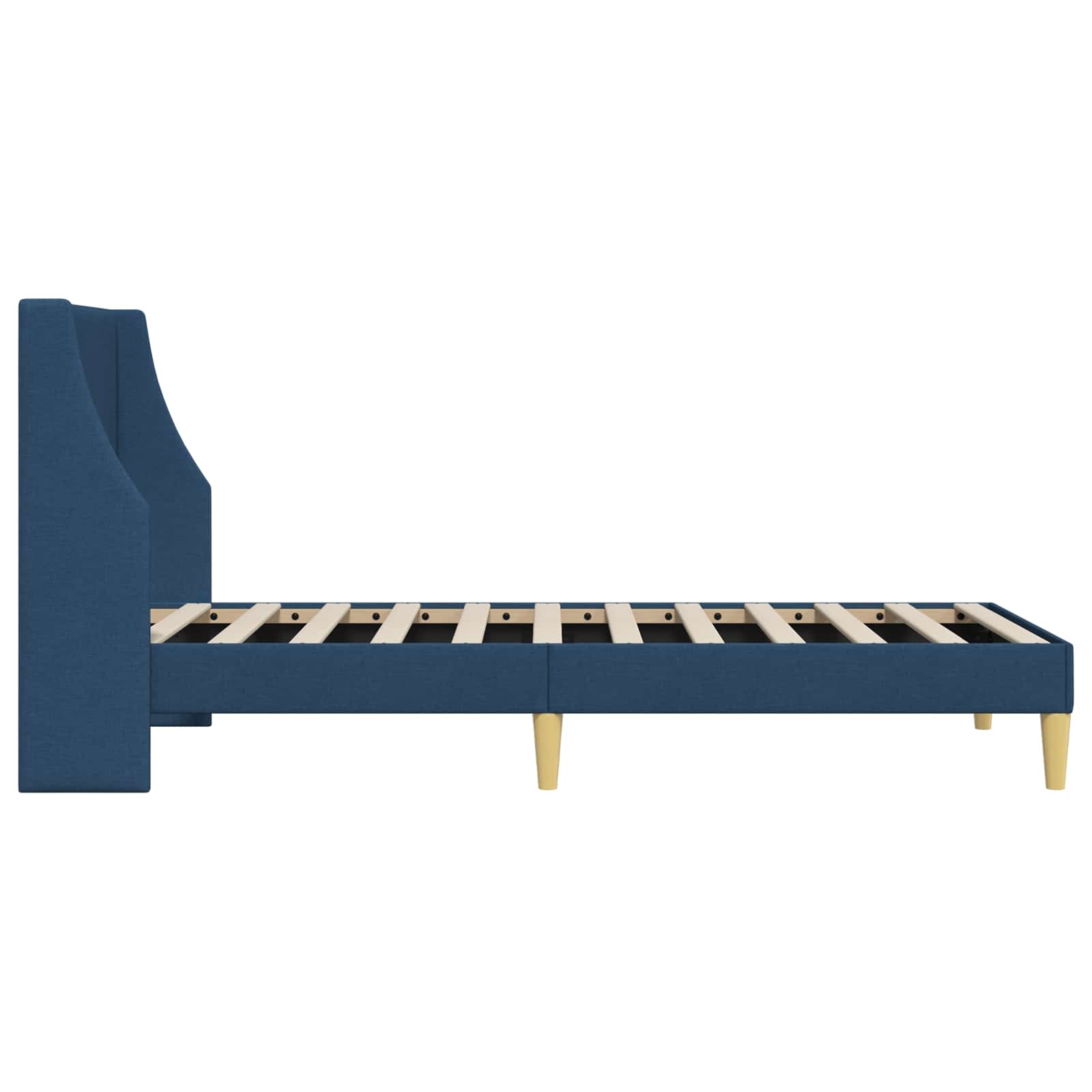 Bettrahmen Uni mit Kopfteil Blau 100 x 200 cm Stoff