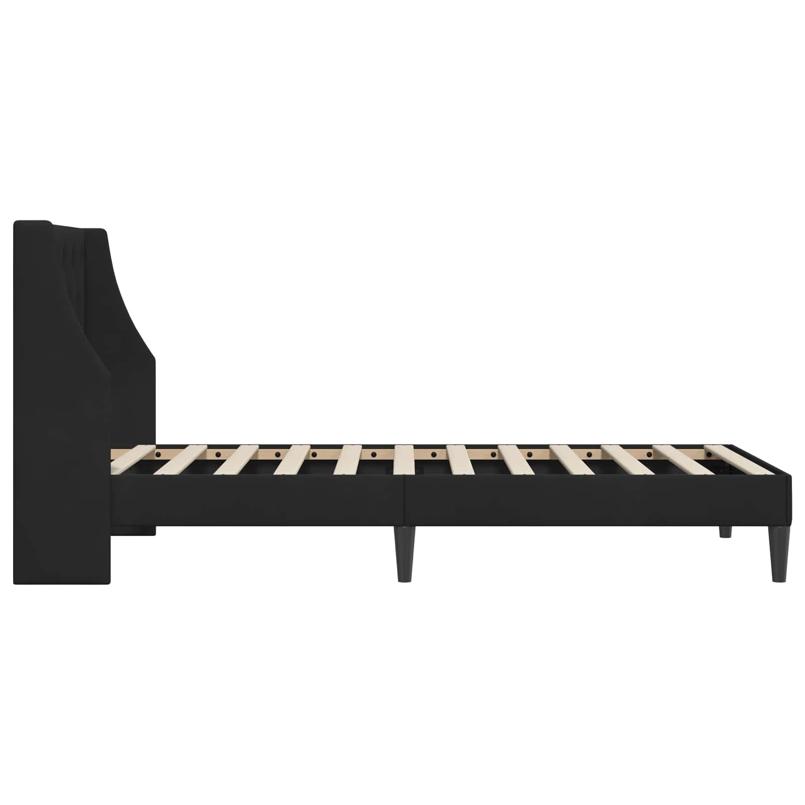 Bettrahmen mit Kopfteil Schwarz 100 x 200 cm Samt