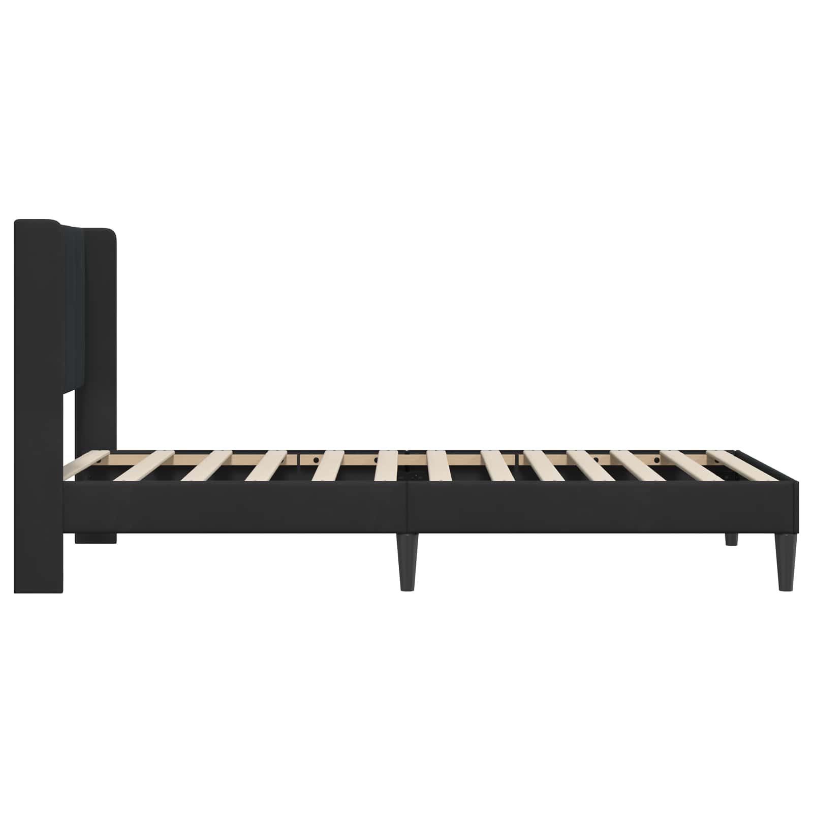 Bettrahmen mit Kopfteil Schwarz 80 x 200 cm Samt