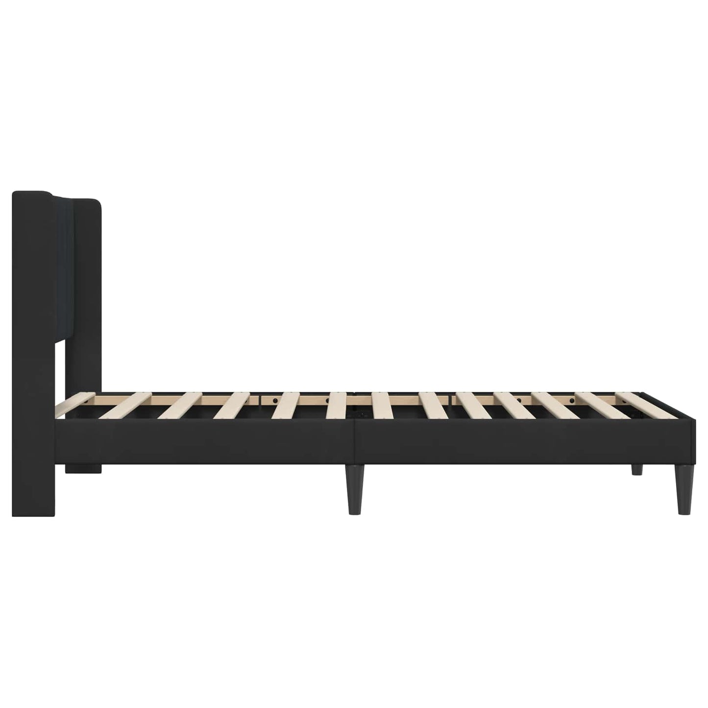 Bettrahmen mit Kopfteil Schwarz 90 x 190 cm Samt