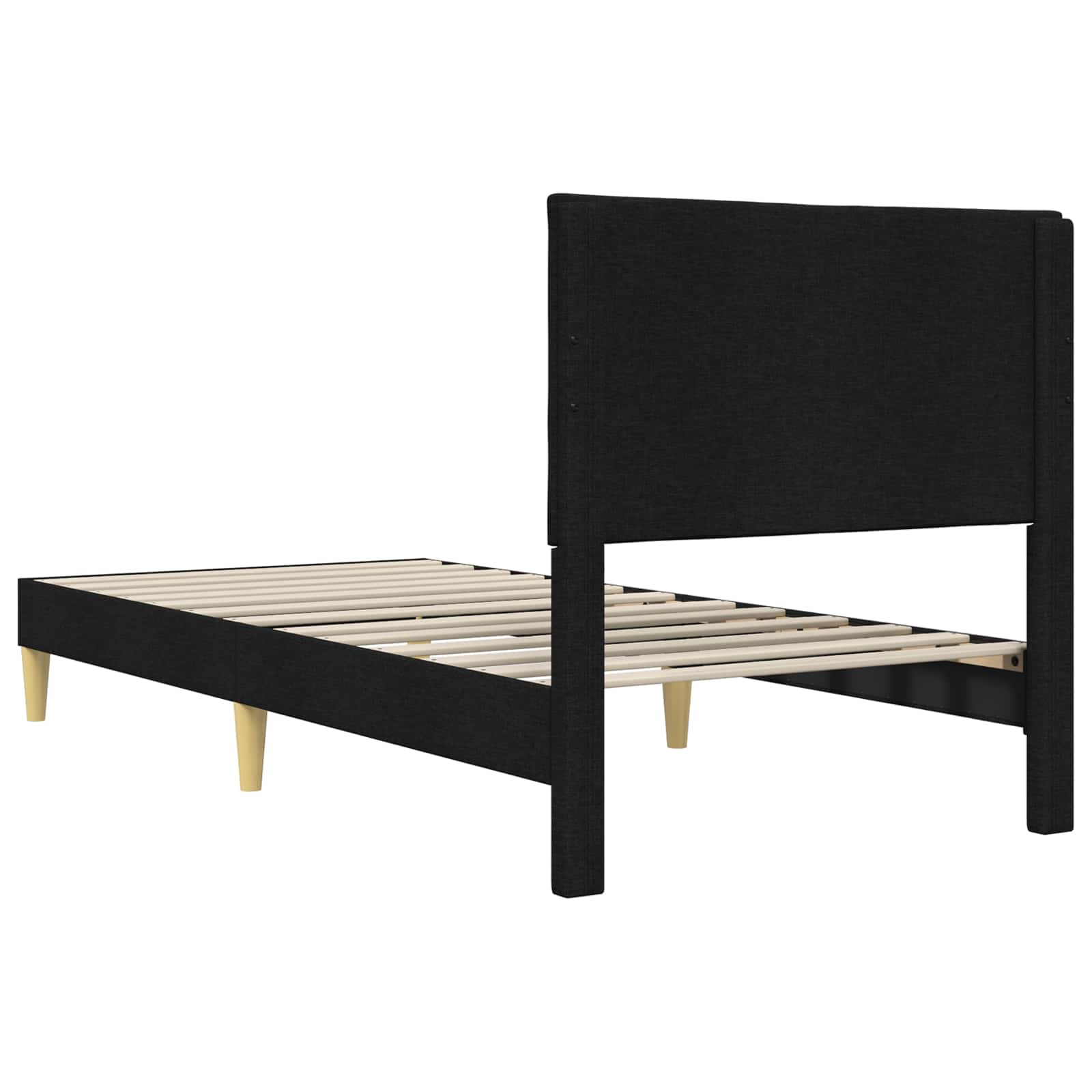 Bettrahmen mit Kopfteil Schwarz 80 x 200 cm Stoff