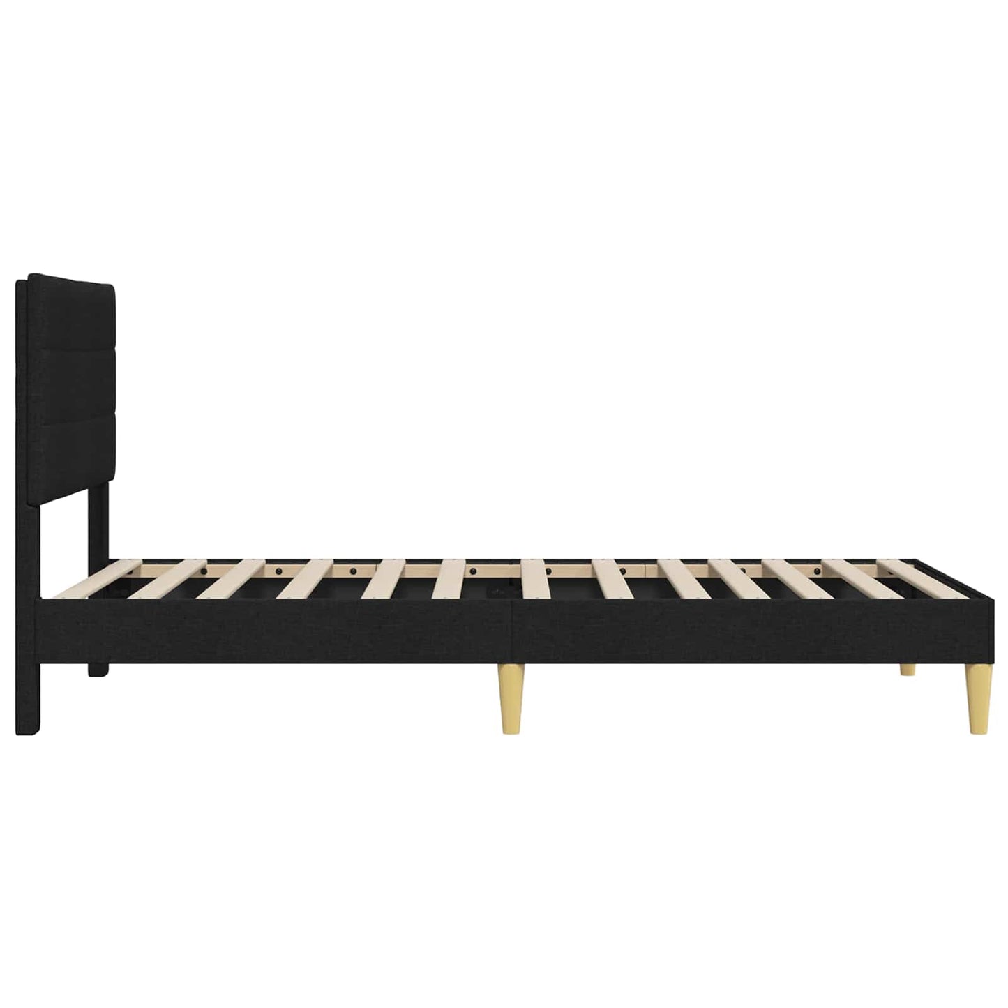 Bettrahmen mit Kopfteil Schwarz 80 x 200 cm Stoff