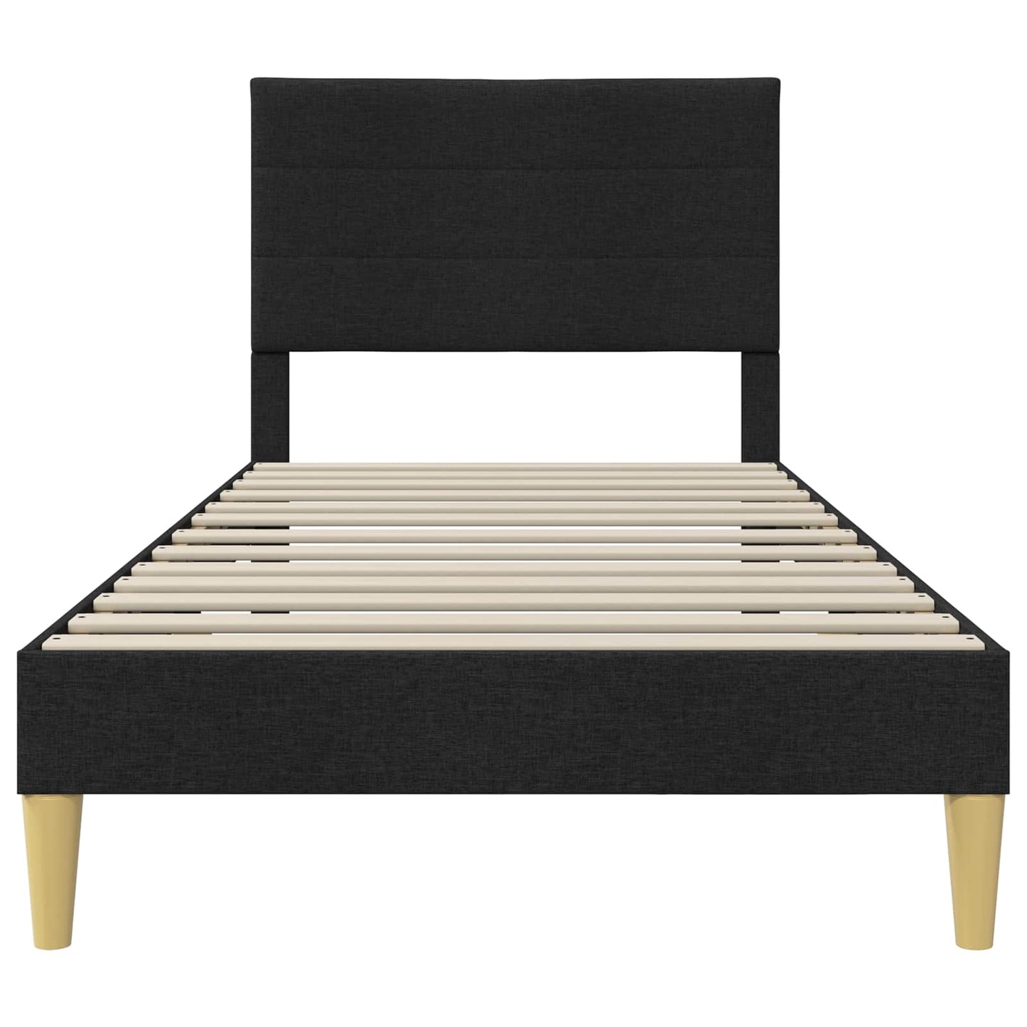 Bettrahmen mit Kopfteil Schwarz 90 x 200 cm Stoff