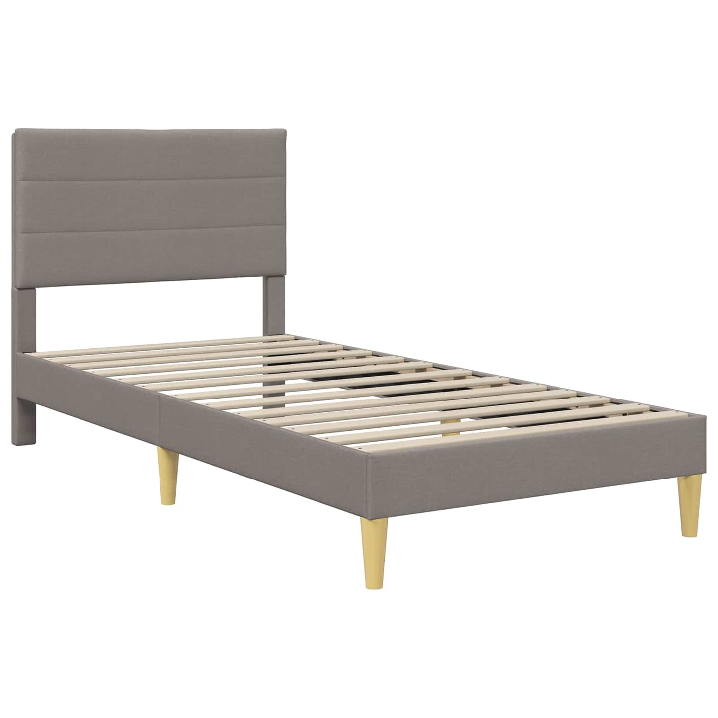 Bettrahmen mit Kopfteil Taupe 90 x 200 cm Stoff