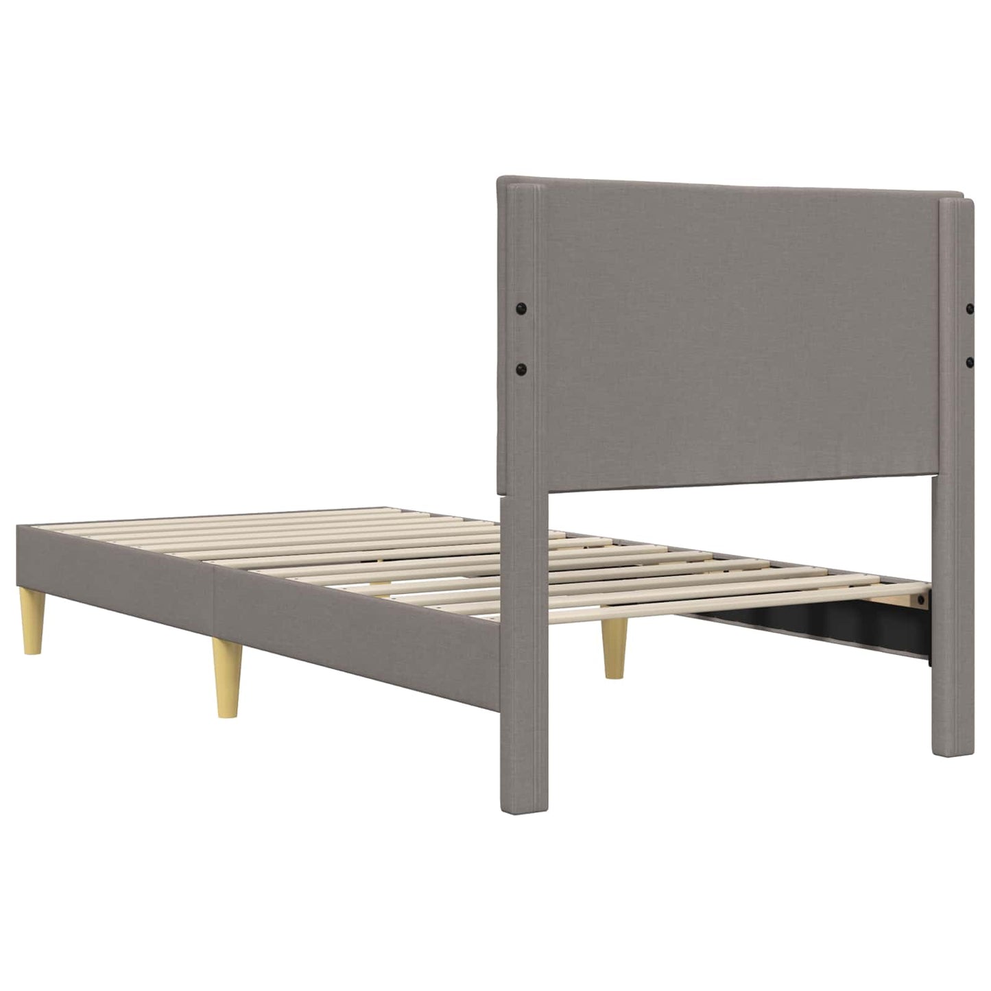 Bettrahmen mit Kopfteil Taupe 90 x 200 cm Stoff