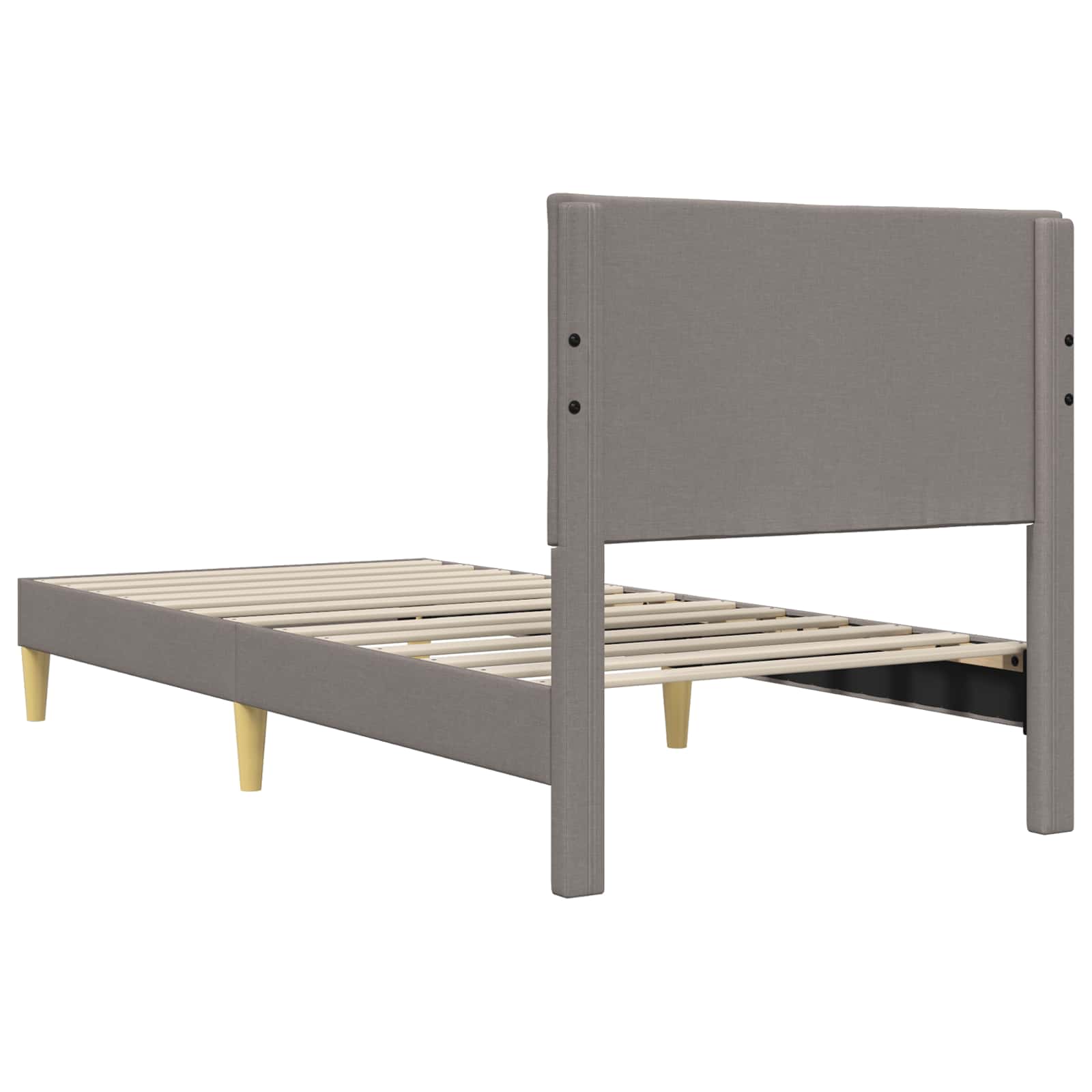 Bettrahmen mit Kopfteil Taupe 90 x 200 cm Stoff