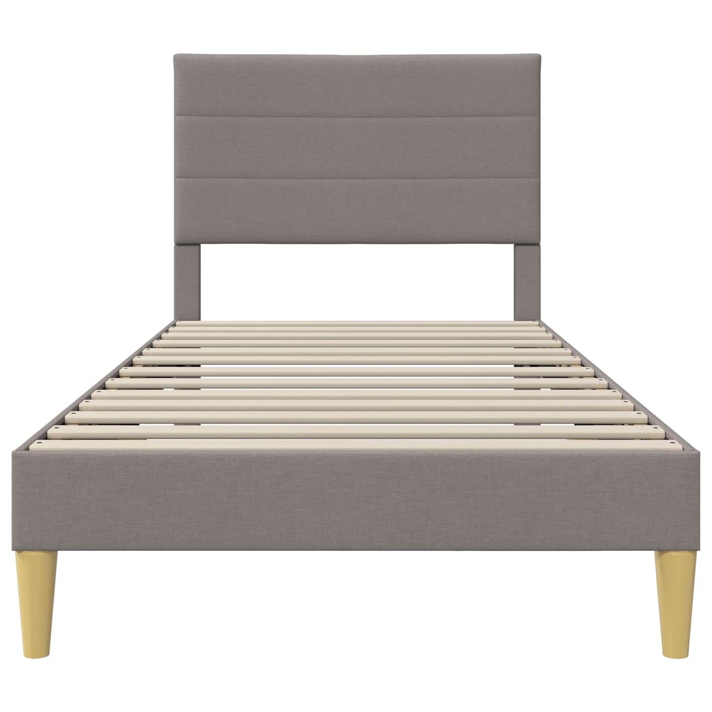 Bettrahmen mit Kopfteil Taupe 90 x 200 cm Stoff