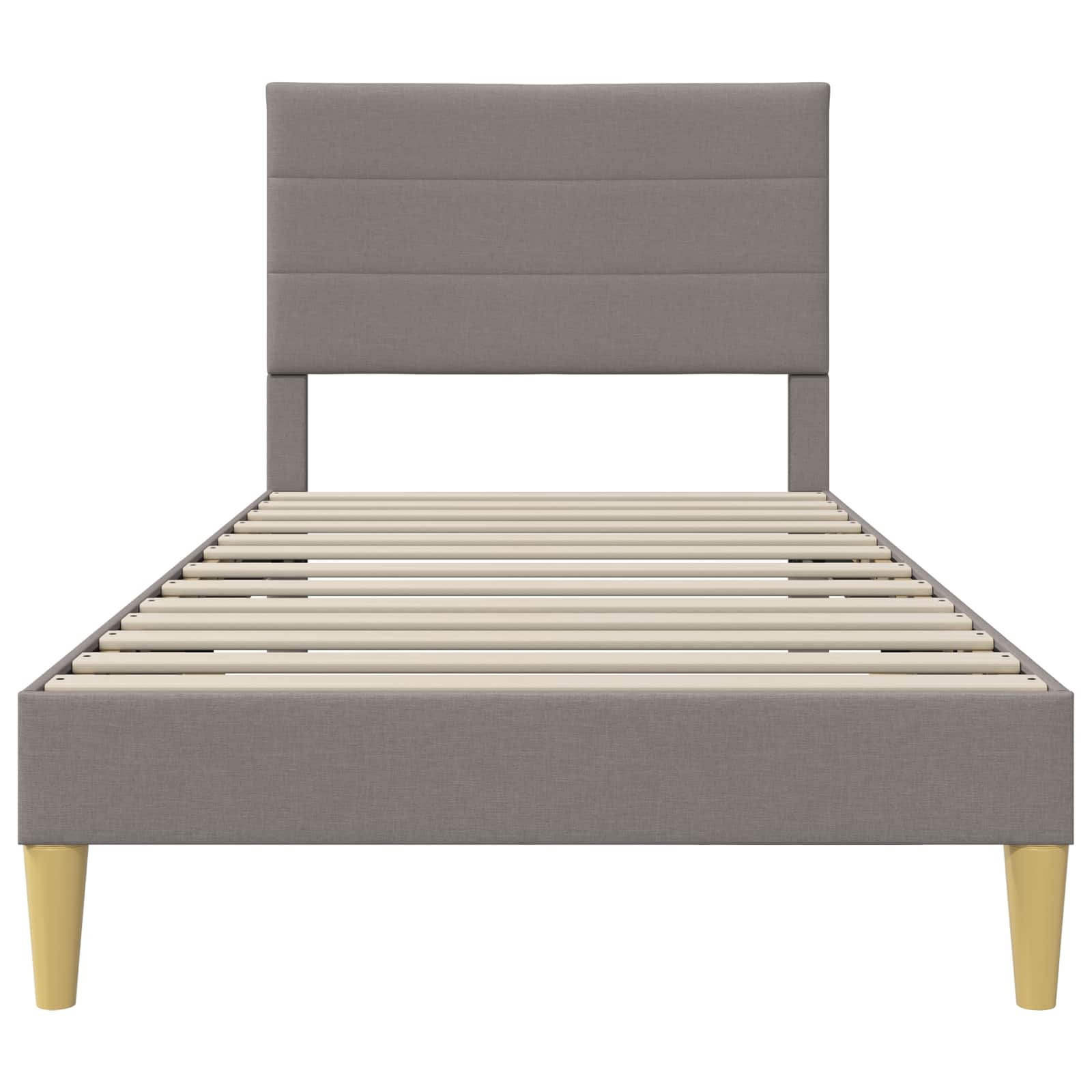 Bettrahmen mit Kopfteil Taupe 90 x 200 cm Stoff