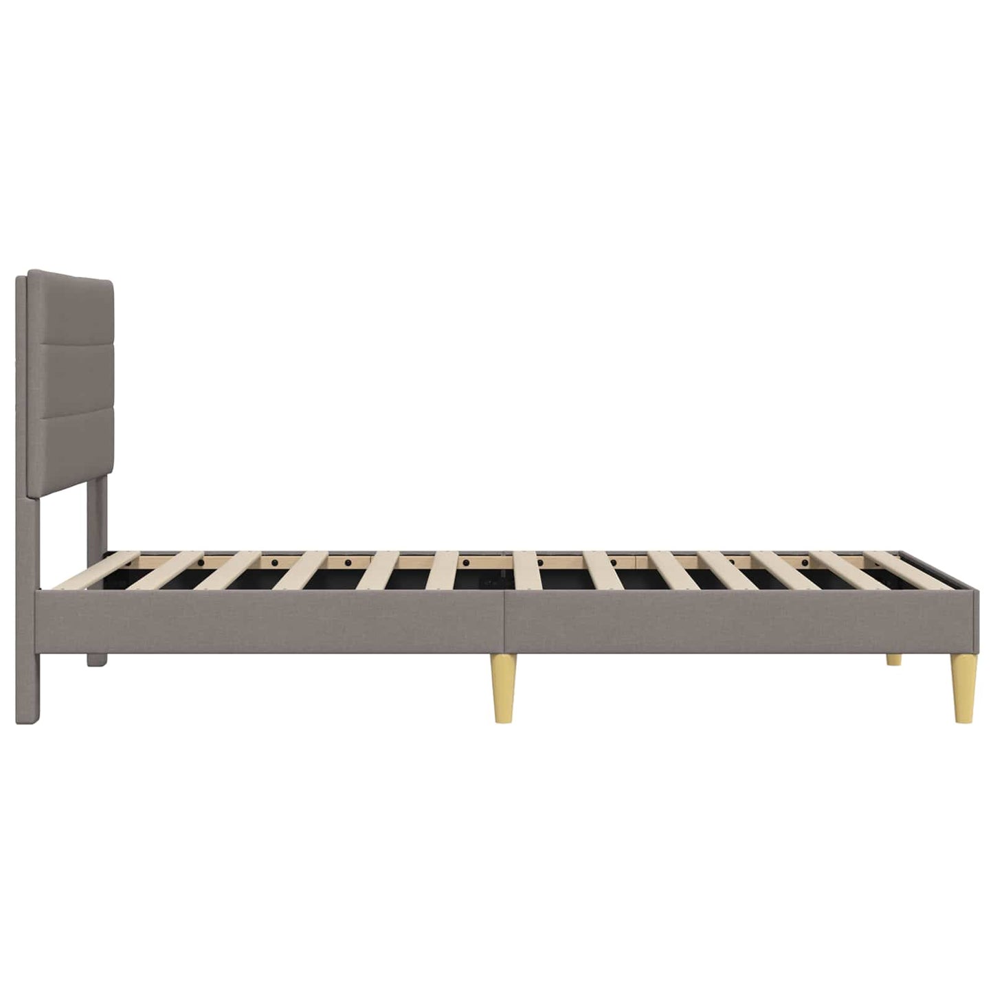 Bettrahmen mit Kopfteil Taupe 90 x 200 cm Stoff