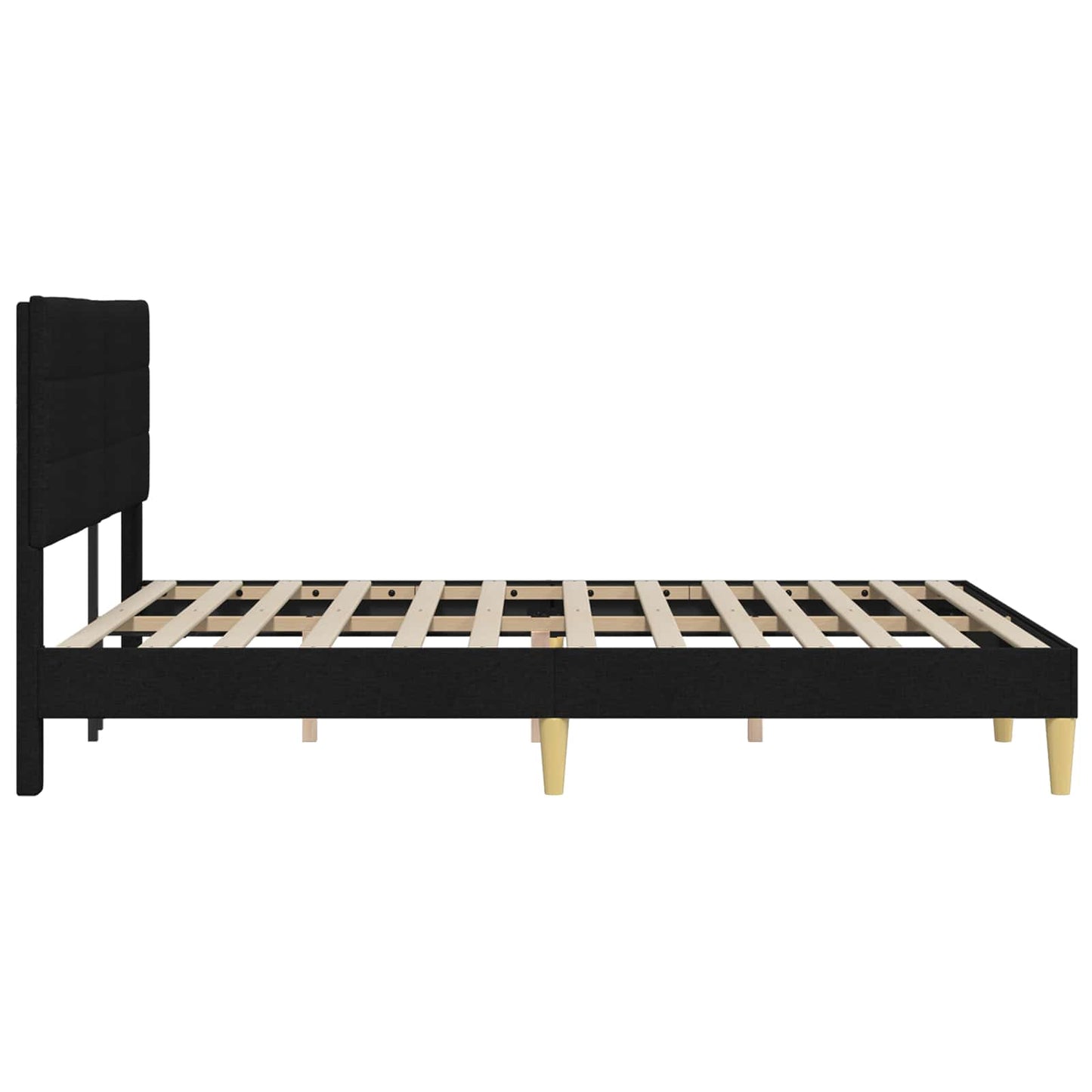 Bettrahmen mit Kopfteil Schwarz 120 x 200 cm Stoff