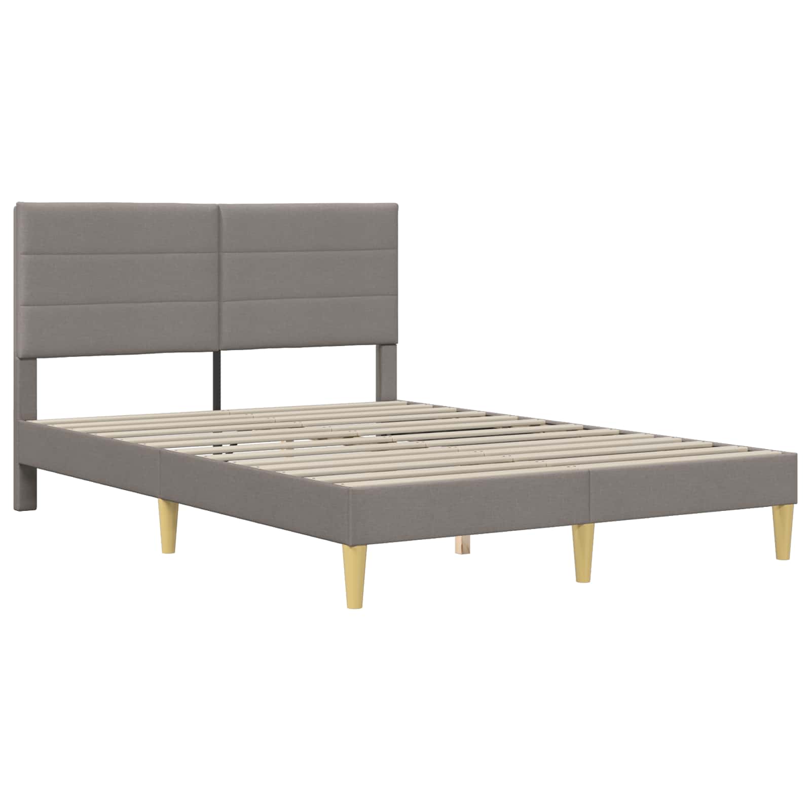 Bettrahmen mit Kopfteil Taupe 140 x 200 cm Stoff