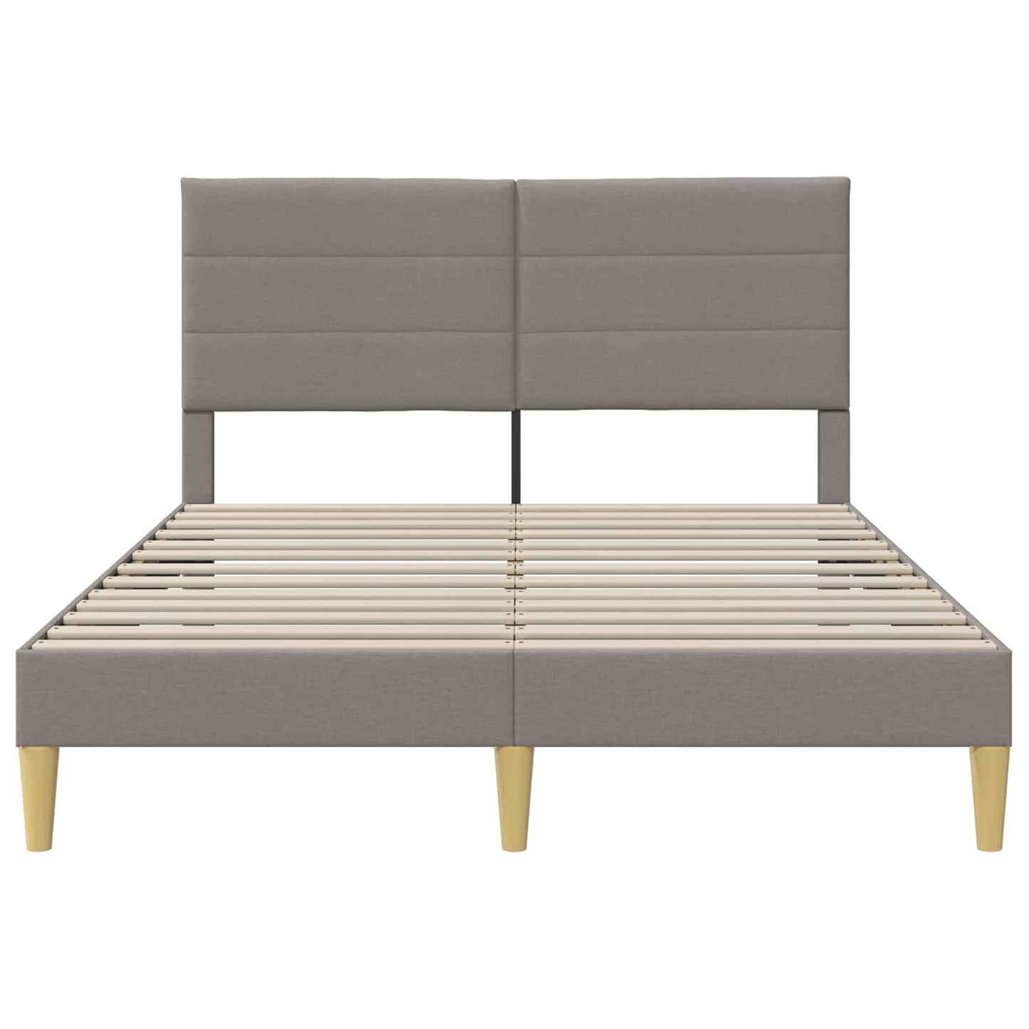 Bettrahmen mit Kopfteil Taupe 140 x 200 cm Stoff