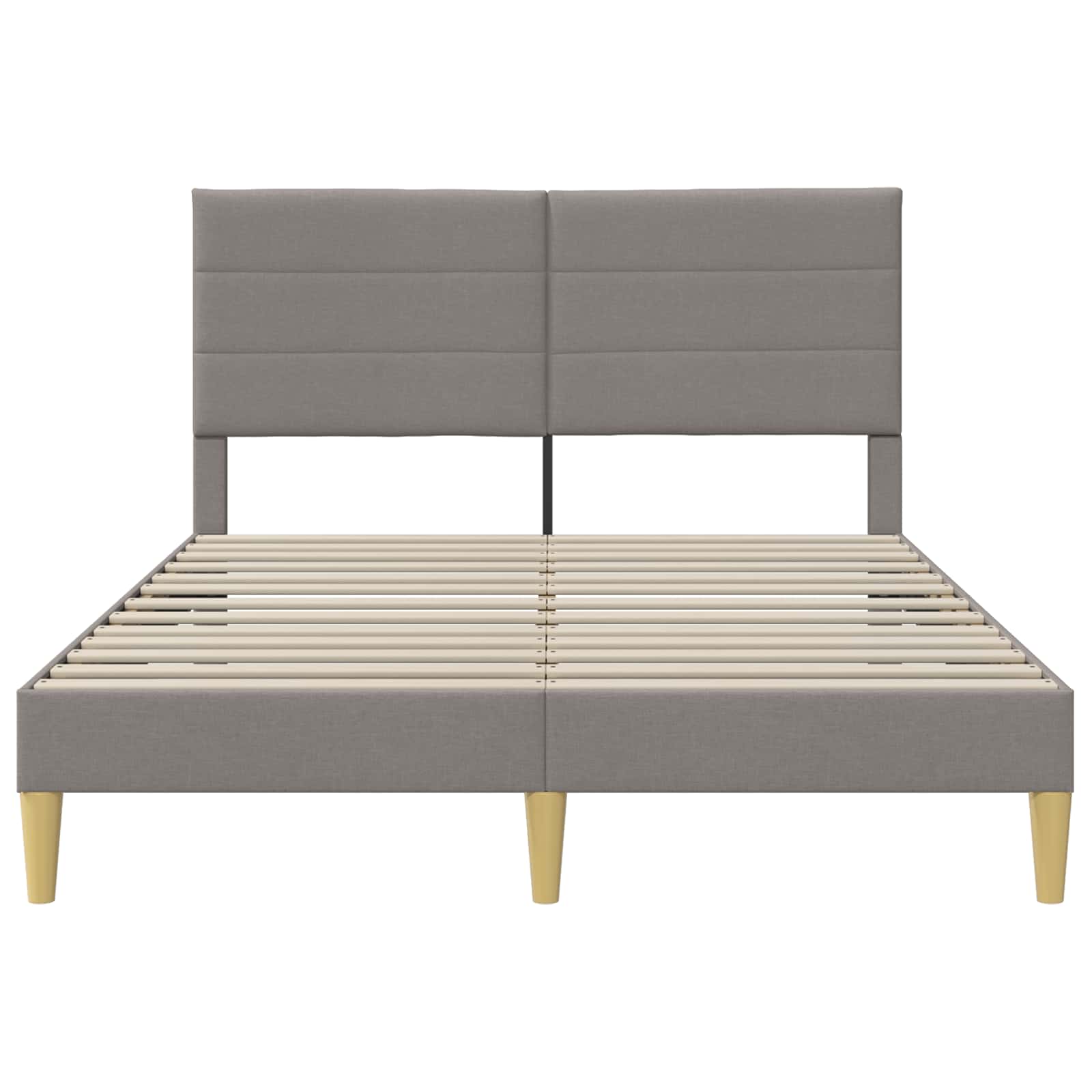 Bettrahmen mit Kopfteil Taupe 140 x 200 cm Stoff
