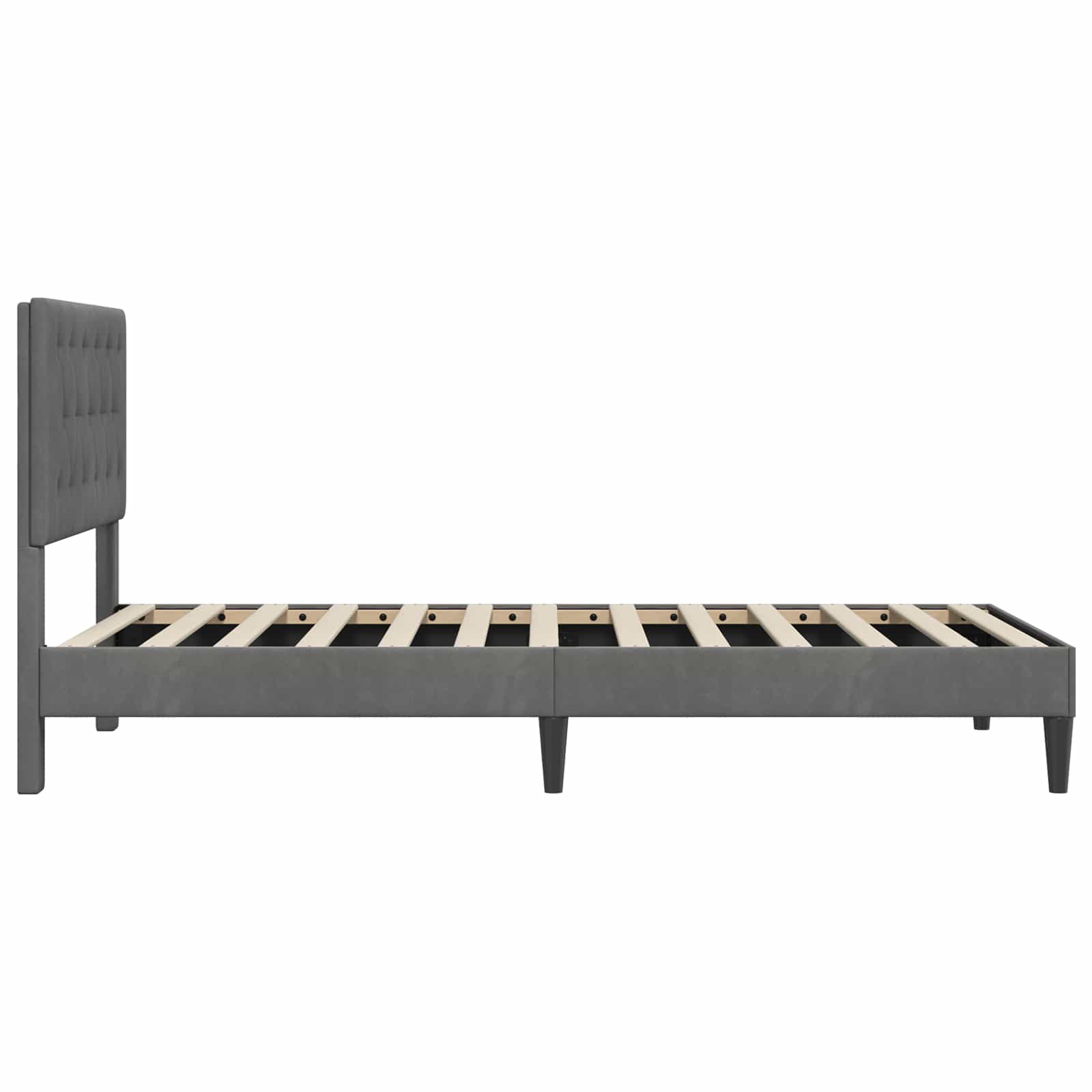 Bettrahmen mit Kopfteil Dunkelgrau 80 x 200 cm Samt