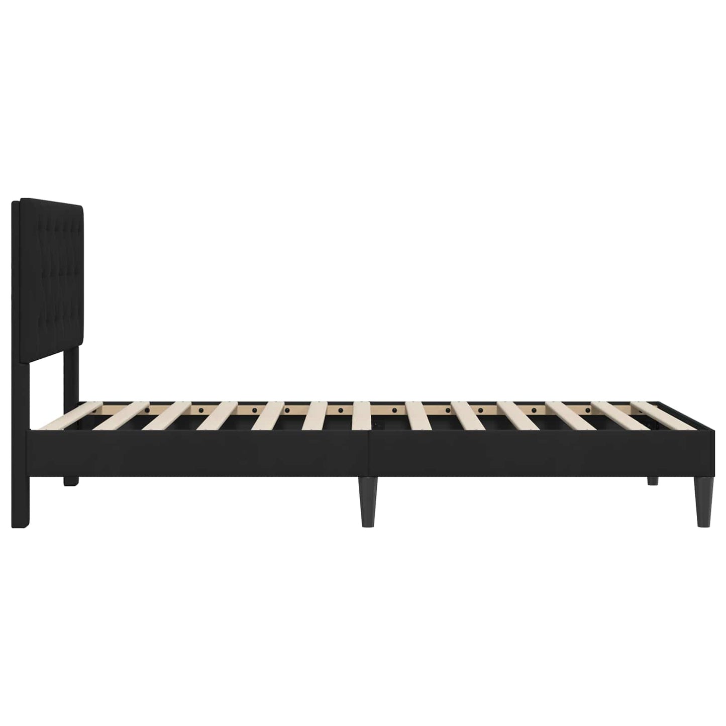 Bettrahmen mit Kopfteil Schwarz 90 x 200 cm Samt