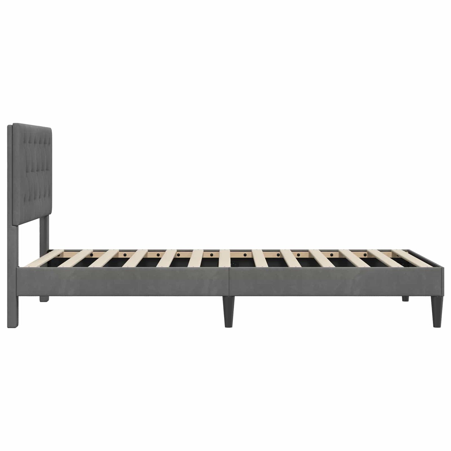 Bettrahmen mit Kopfteil Dunkelgrau 100 x 200 cm Samt