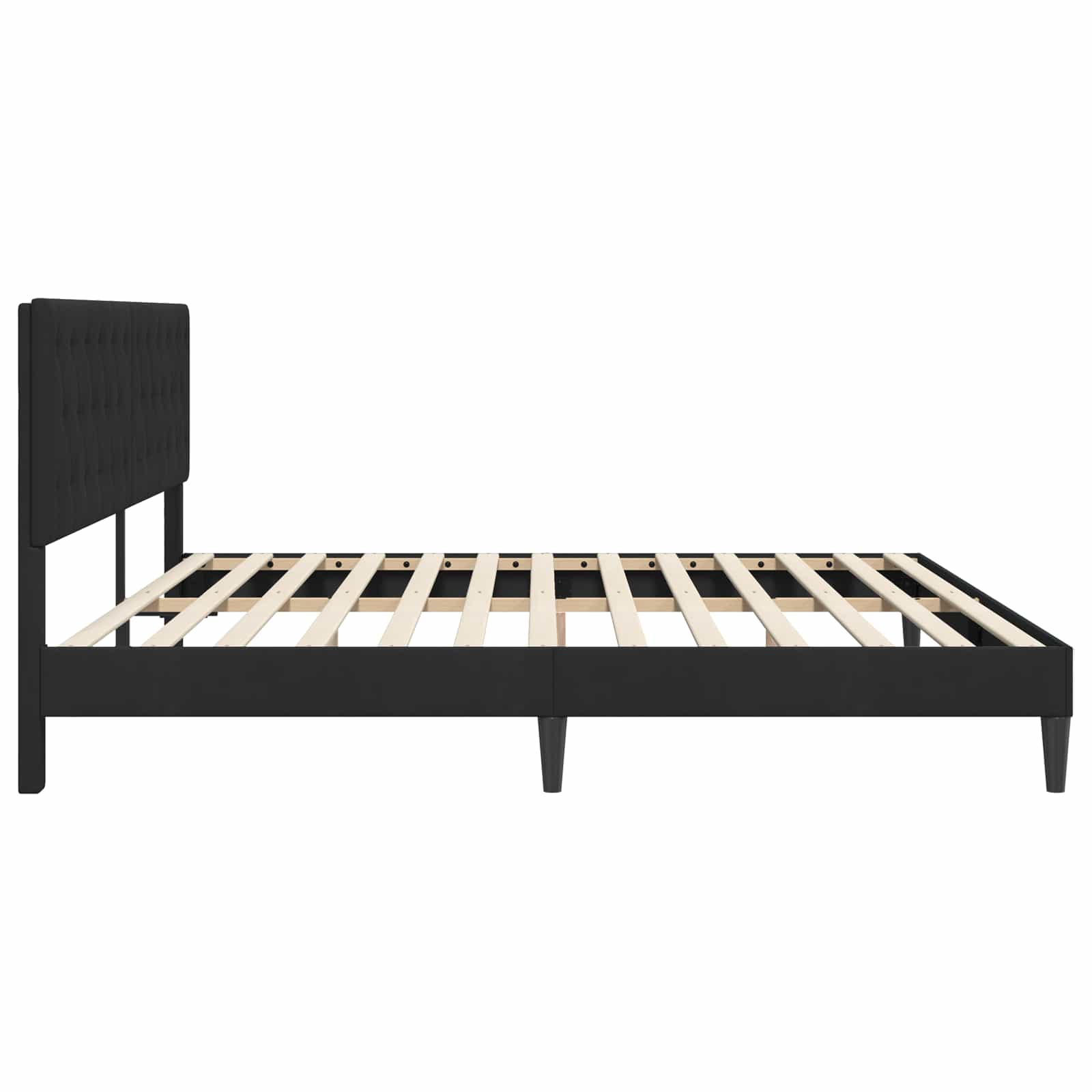 Bettrahmen mit Kopfteil Schwarz 180 x 200 cm Samt