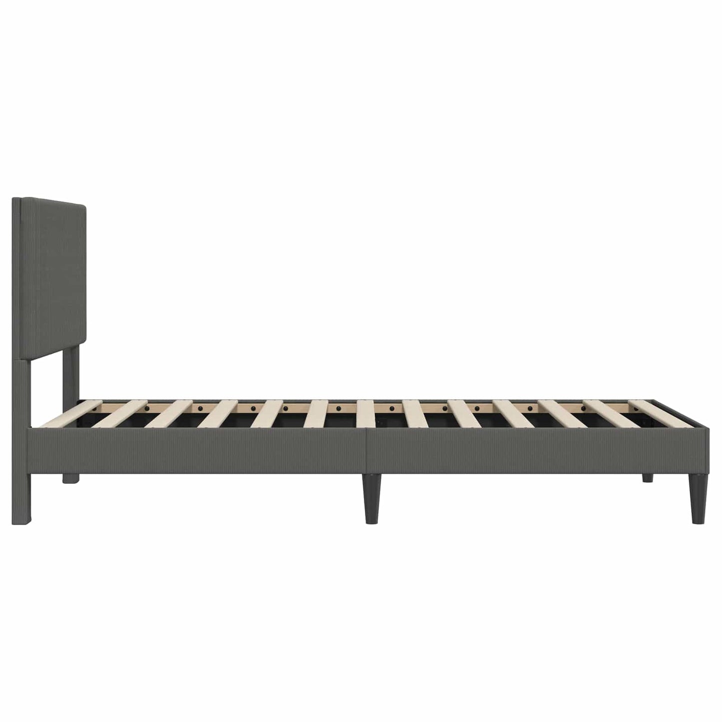 Bettrahmen mit Kopfteil Dunkelgrau 80 x 200 cm Cordstoff