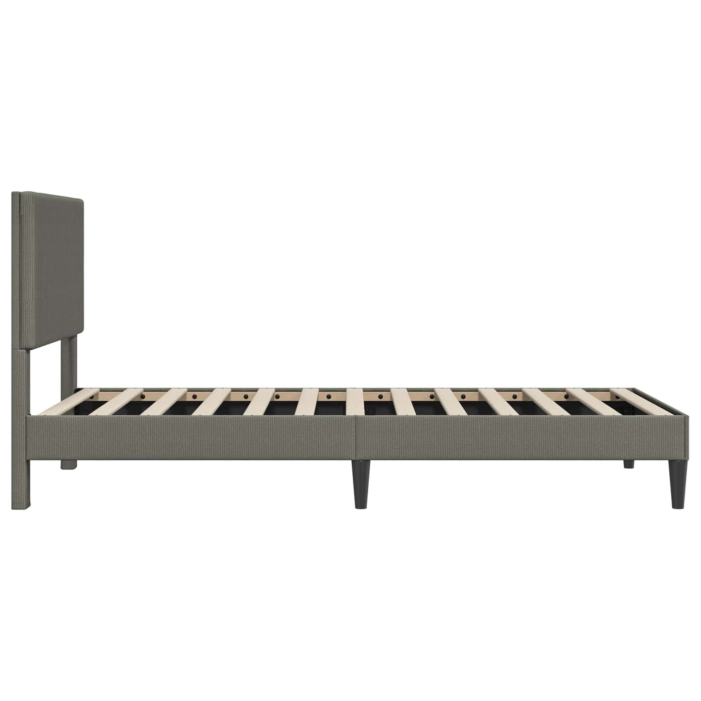 Bettrahmen mit Kopfteil Hellgrau 90 x 200 cm Cordstoff
