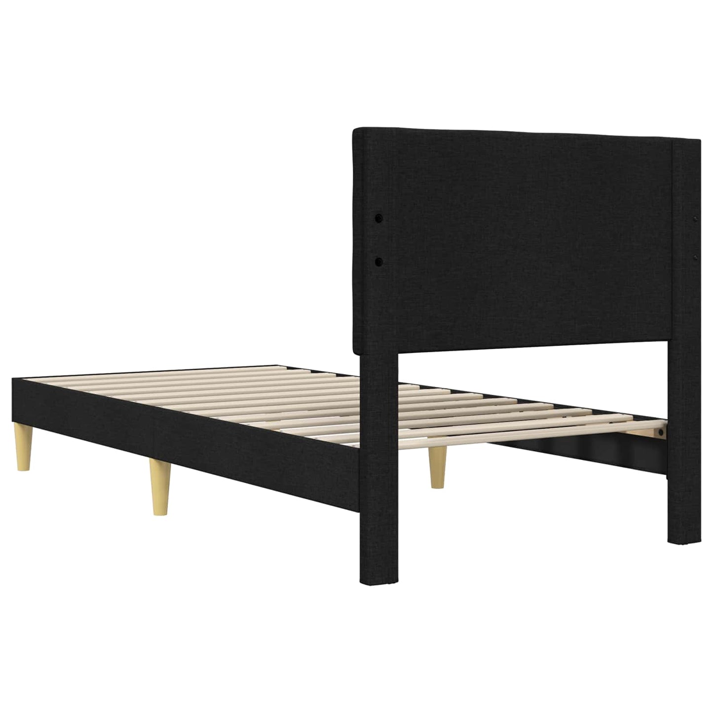 Bettrahmen mit Kopfteil Schwarz 90 x 200 cm Stoff