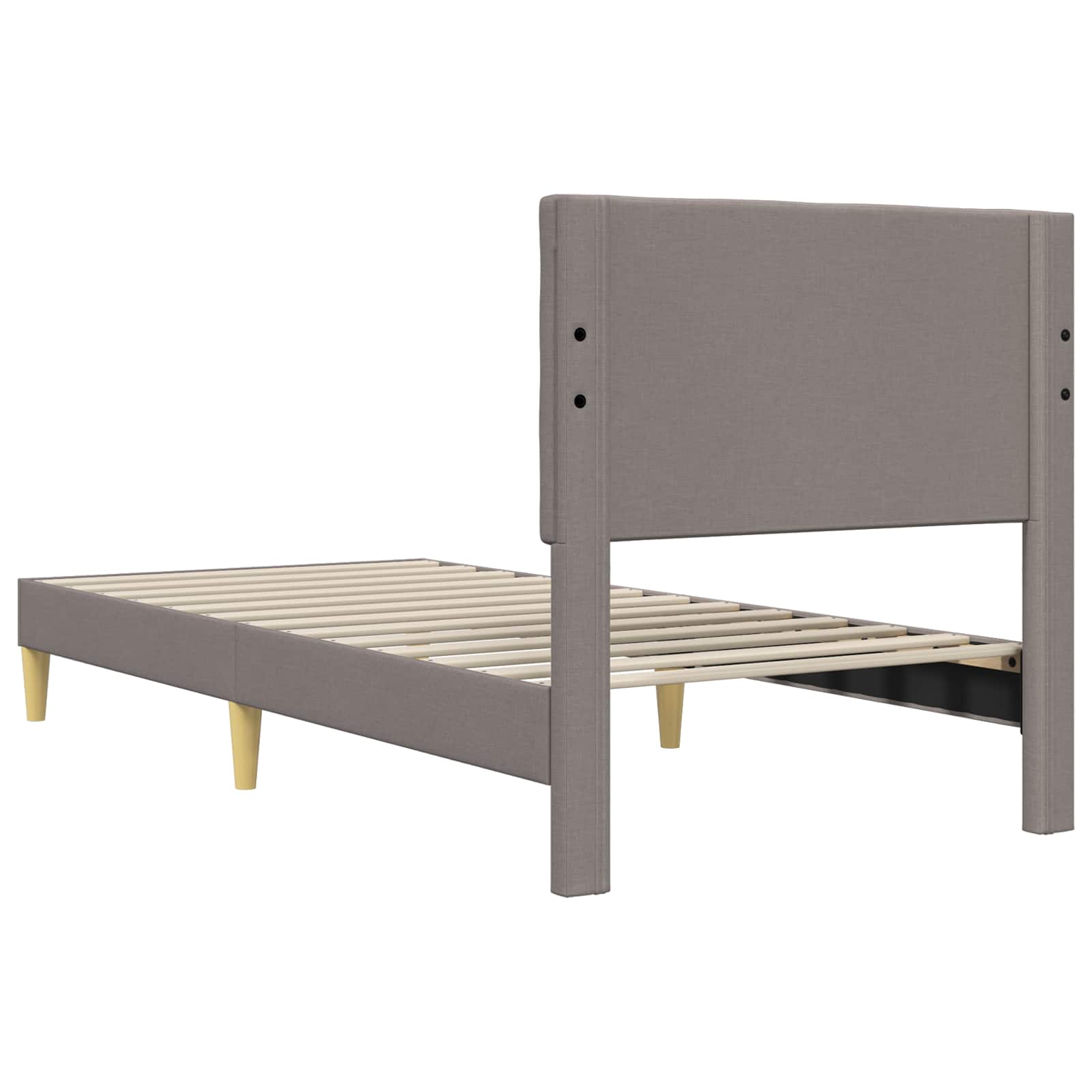 Bettrahmen mit Kopfteil Taupe 90 x 200 cm Stoff