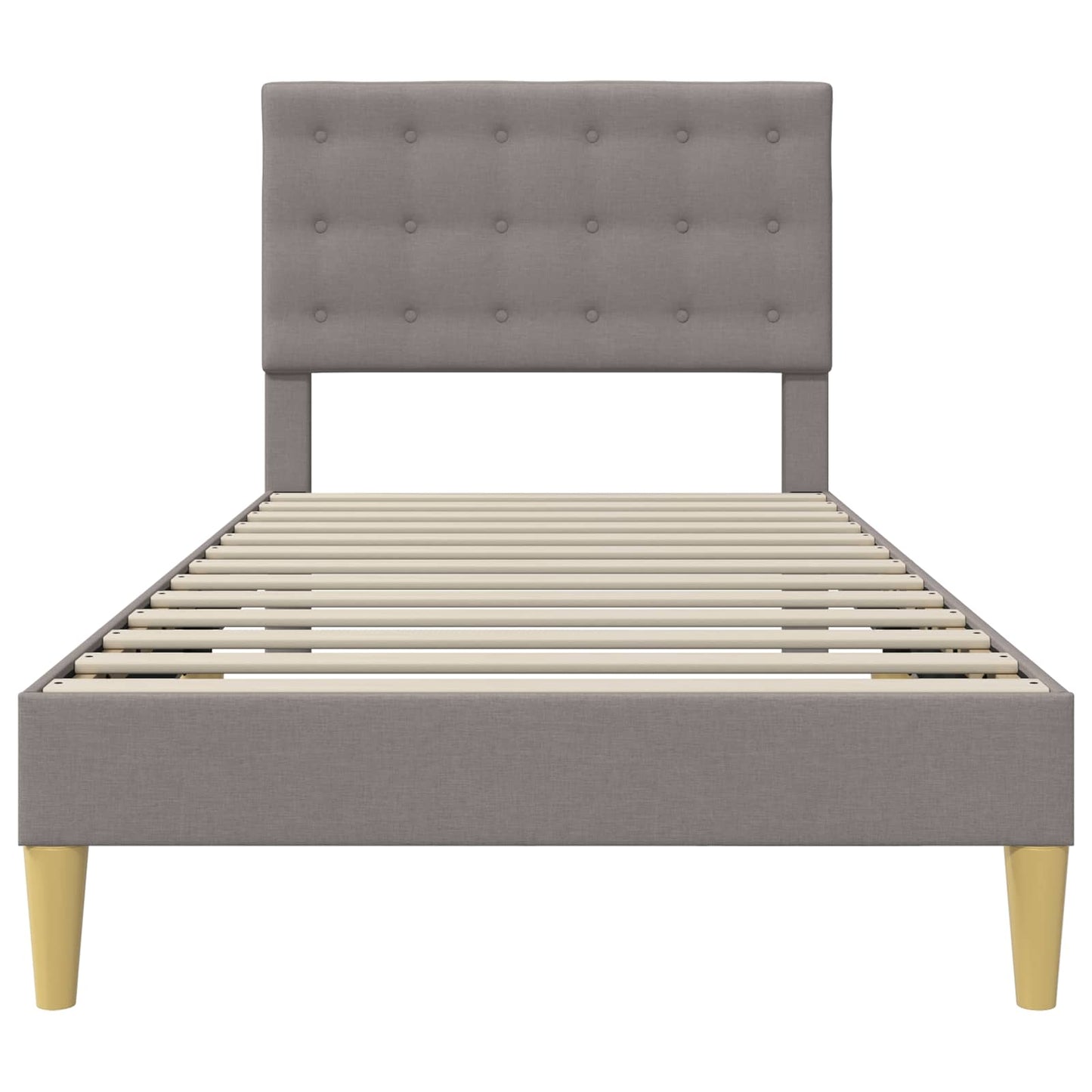 Bettrahmen mit Kopfteil Taupe 90 x 200 cm Stoff